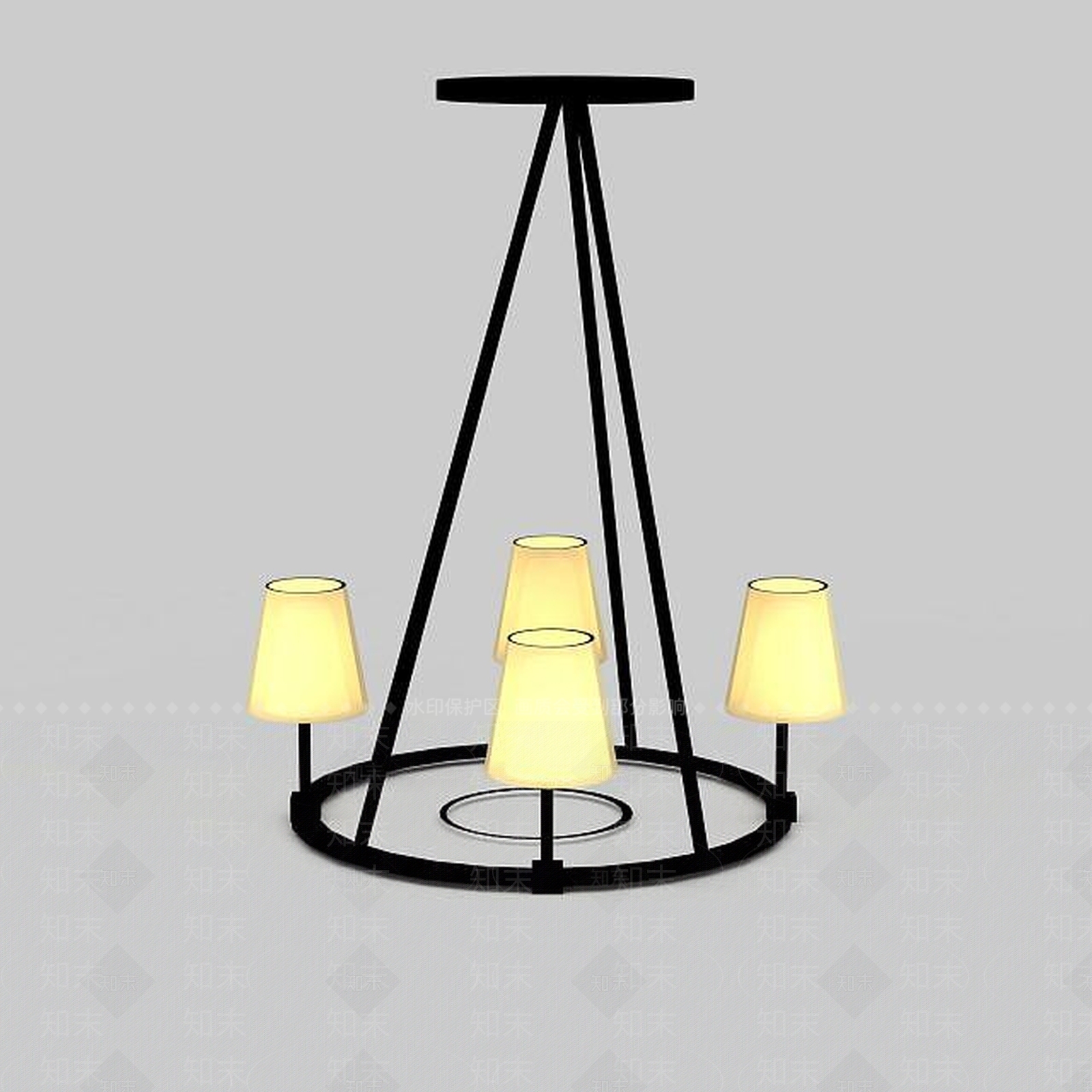 中式吊灯3D模型下载【ID:1197873516】