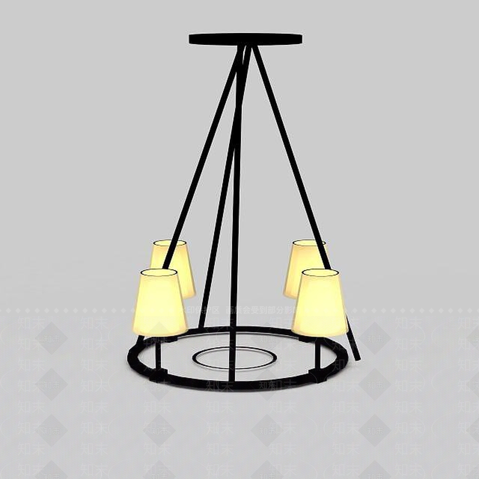 中式吊灯3D模型下载【ID:1197873516】
