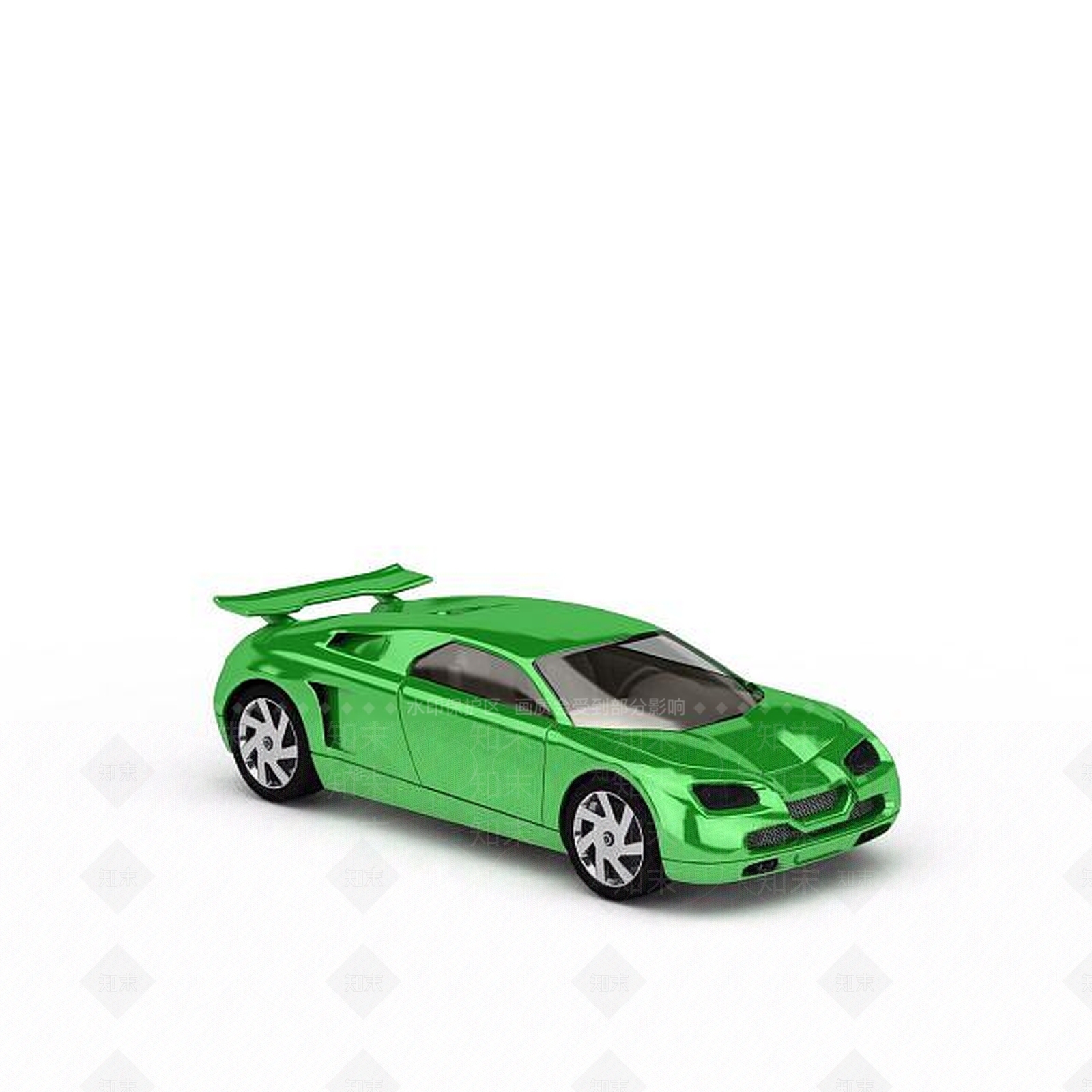 现代绿色跑车3D模型下载【ID:1197874380】