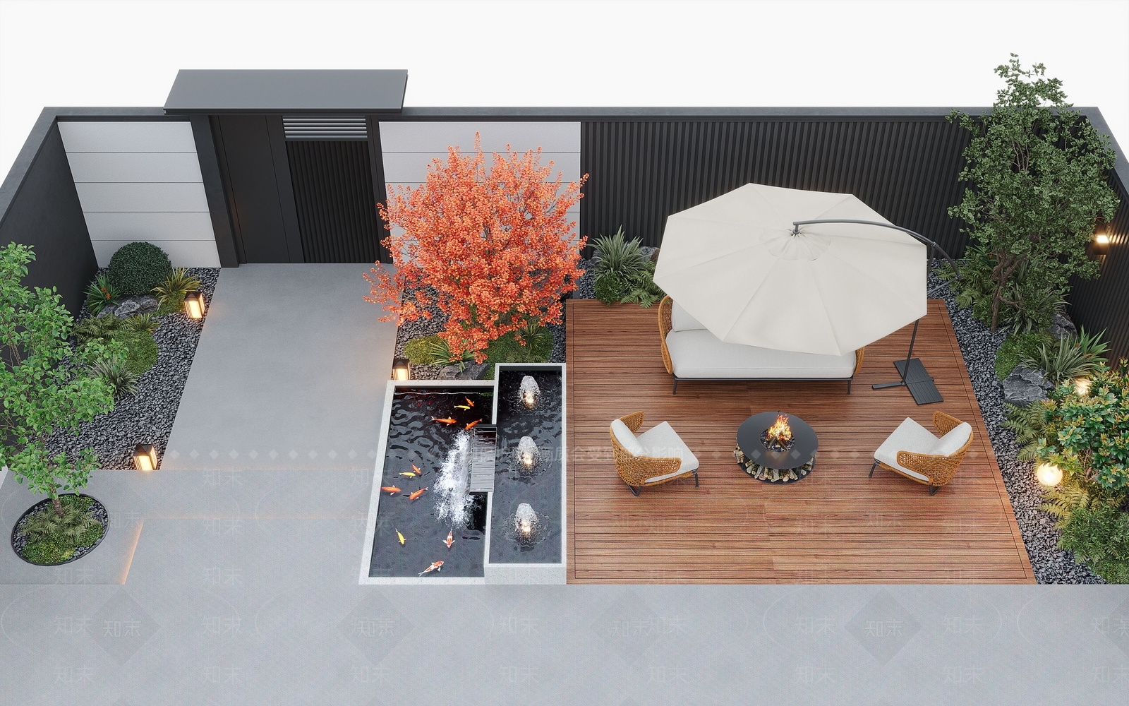 现代庭院3D模型下载【ID:1197875605】