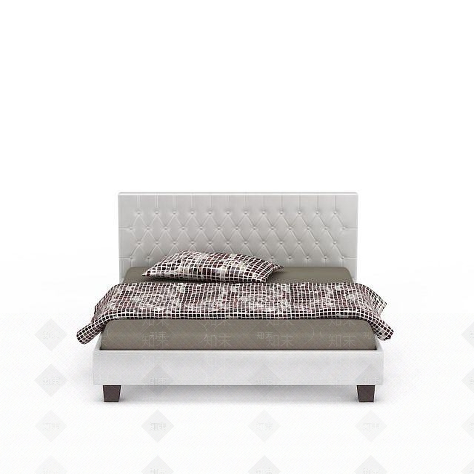 现代室内简约风格双人床3D模型下载【ID:1197875668】