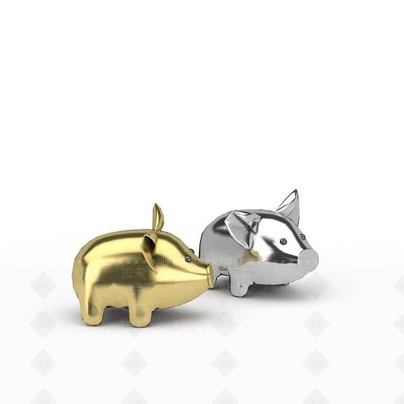 现代小猪工艺摆件3D模型下载【ID:1197876397】