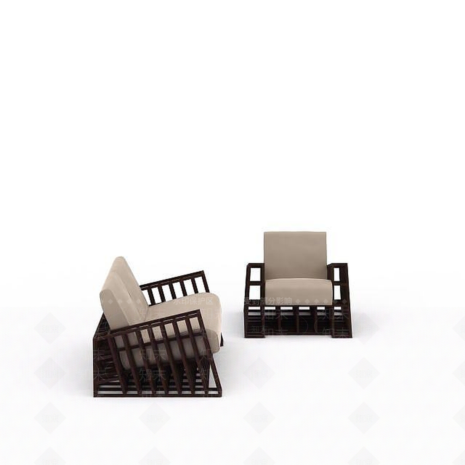 现代藤编沙发椅3D模型下载【ID:1197877094】