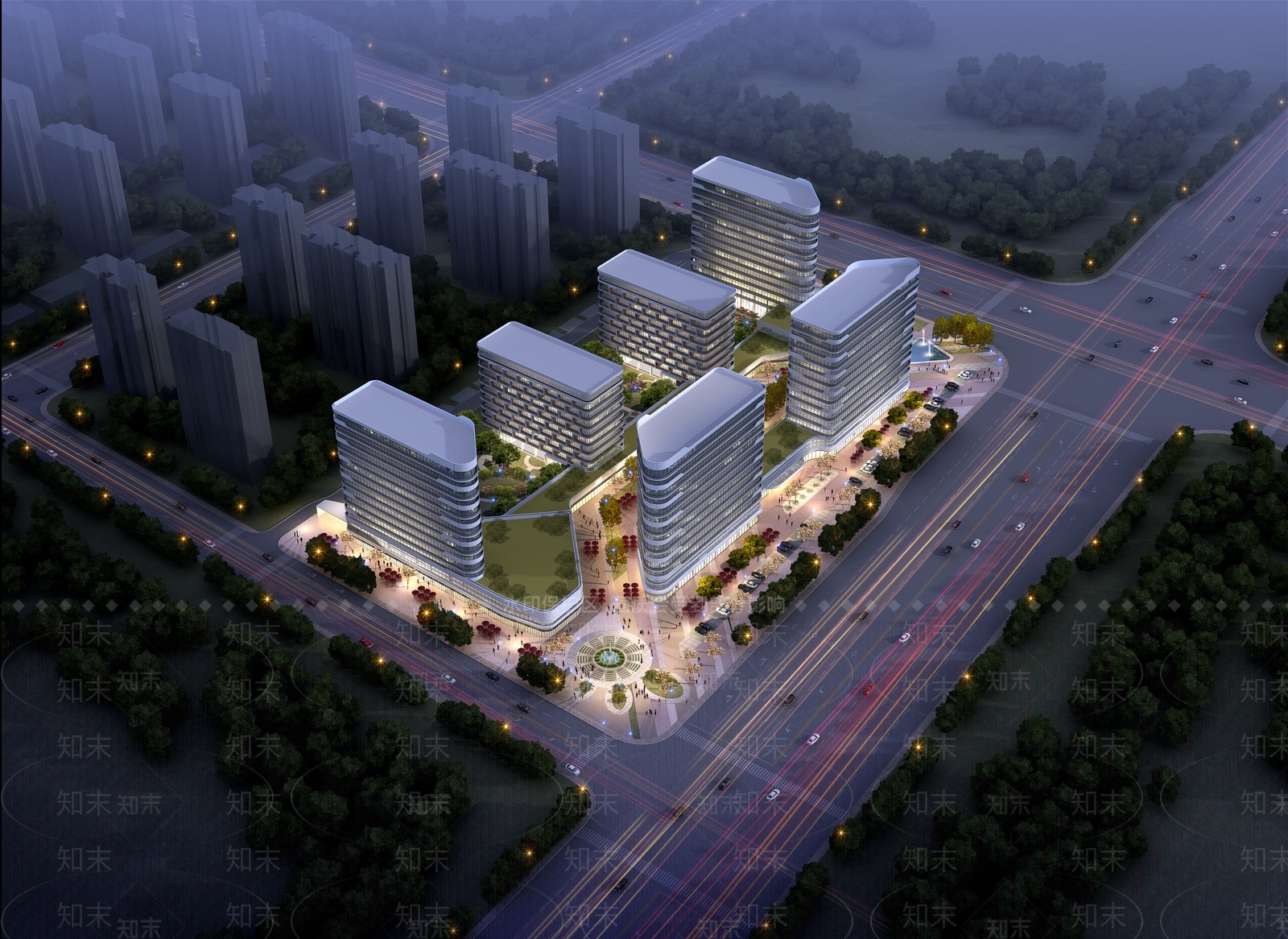 现代酒店建筑SU模型下载【ID:1197878944】