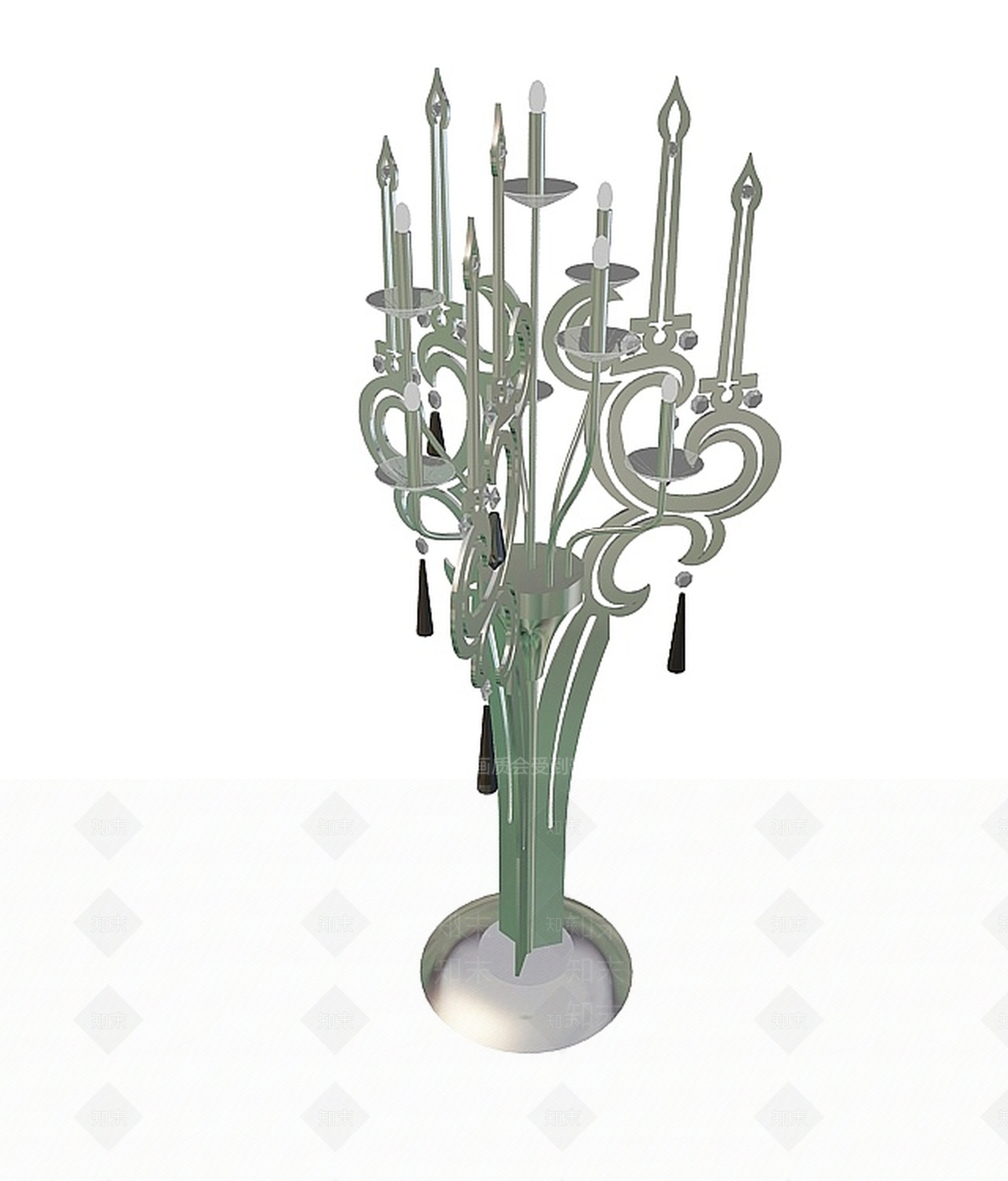 现代水晶灯罩3D模型下载【ID:1197879930】