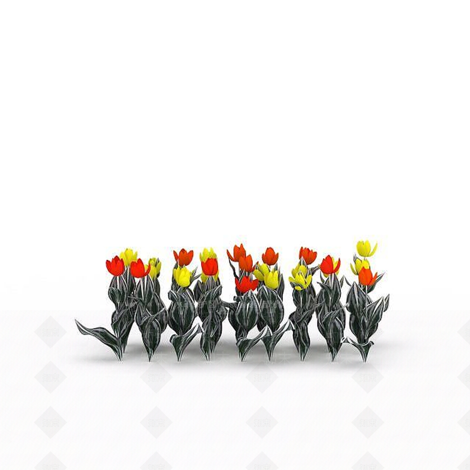 现代公园郁金香3D模型下载【ID:1197880183】