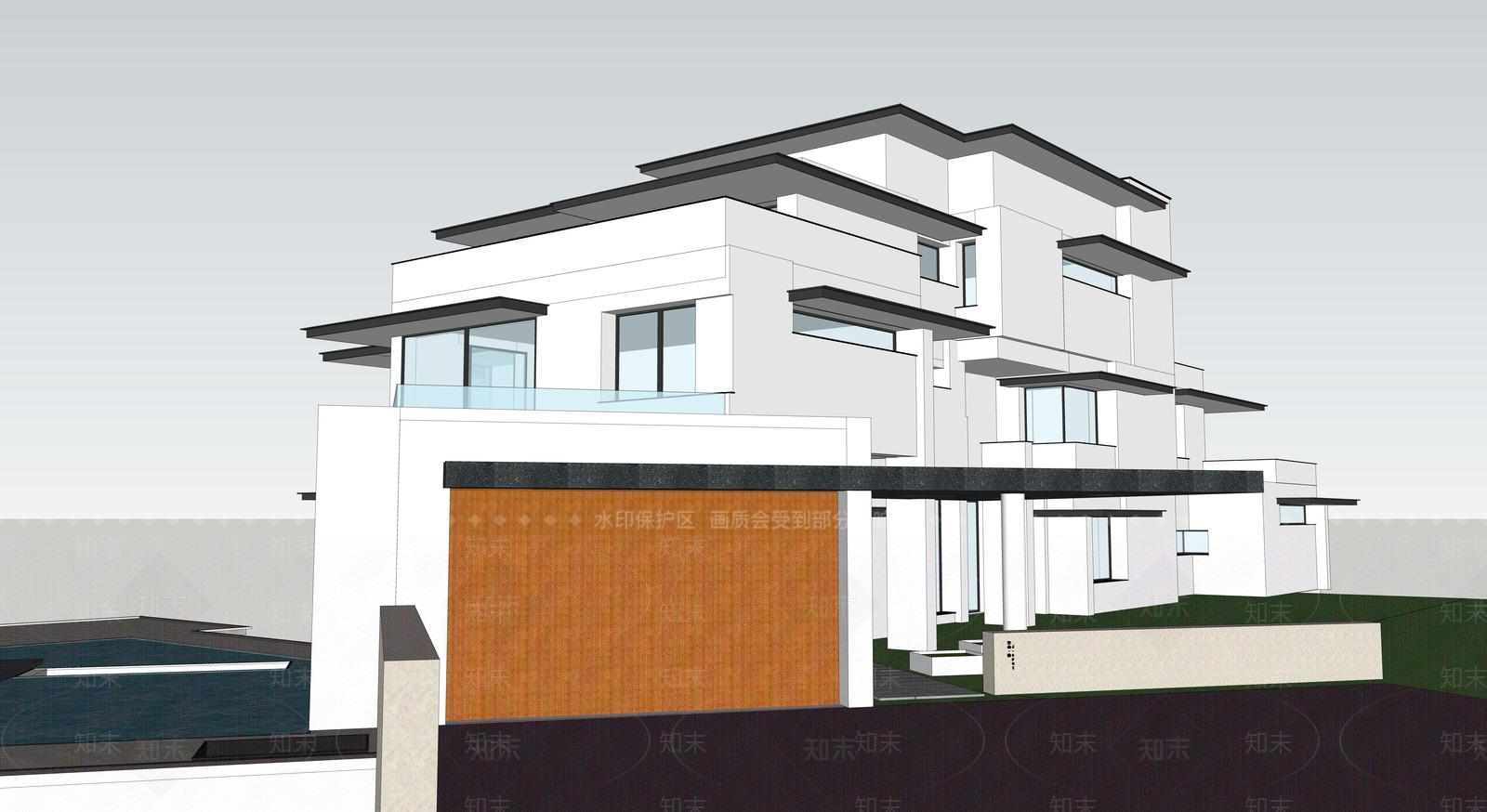 现代简约小公建SU模型下载【ID:1197883760】