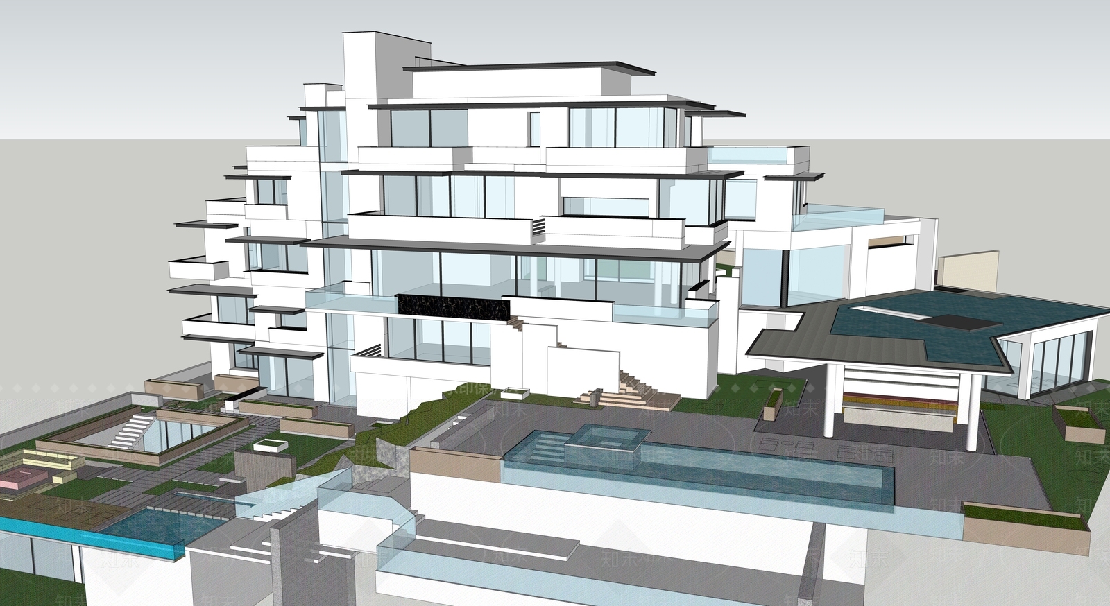 现代简约小公建SU模型下载【ID:1197883760】