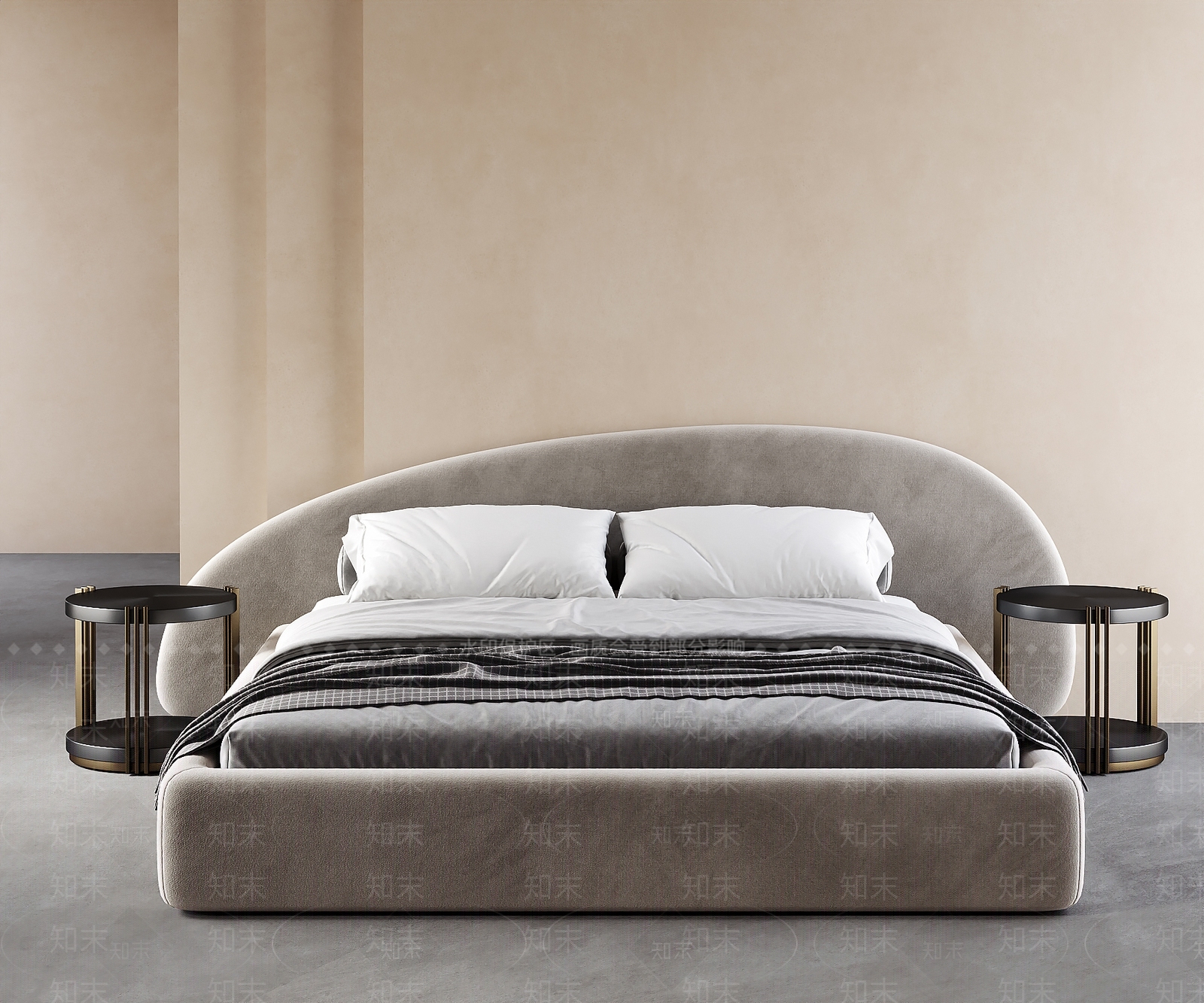 现代意式双人床SU模型下载【ID:1197886183】