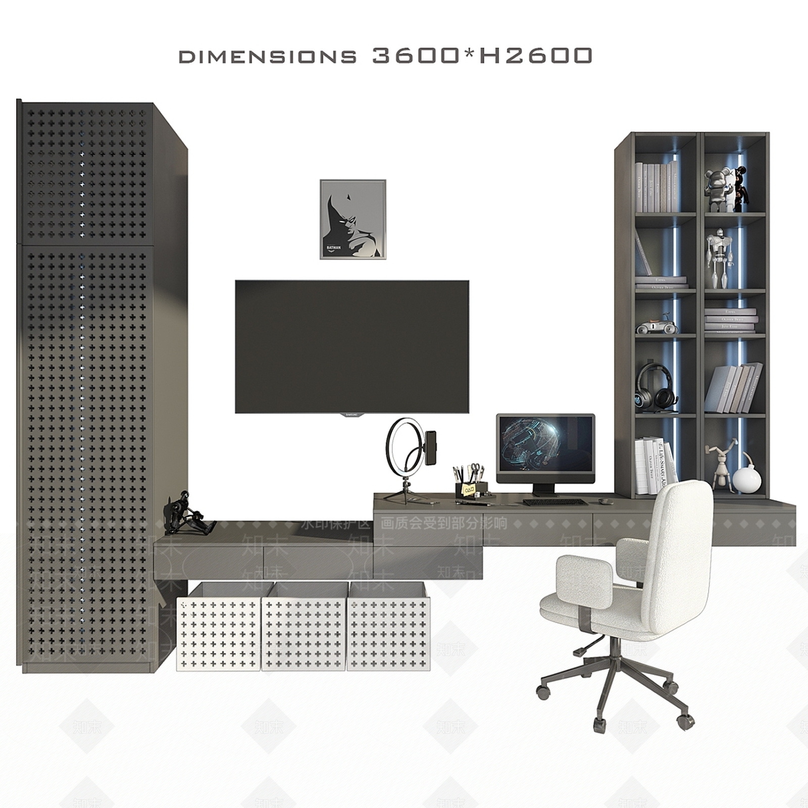 办公桌椅3D模型下载【ID:1197886763】