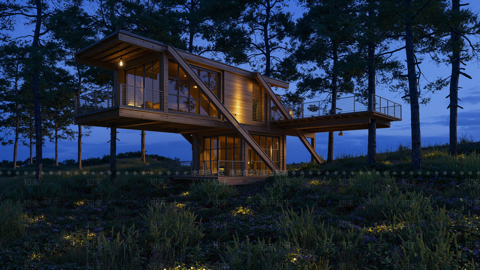 现代树屋SU模型下载【ID:1197891602】