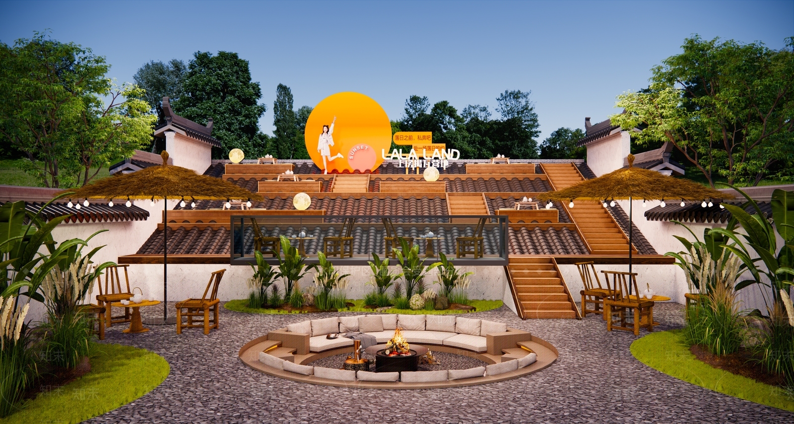 现代庭院小品SU模型下载【ID:1197903079】