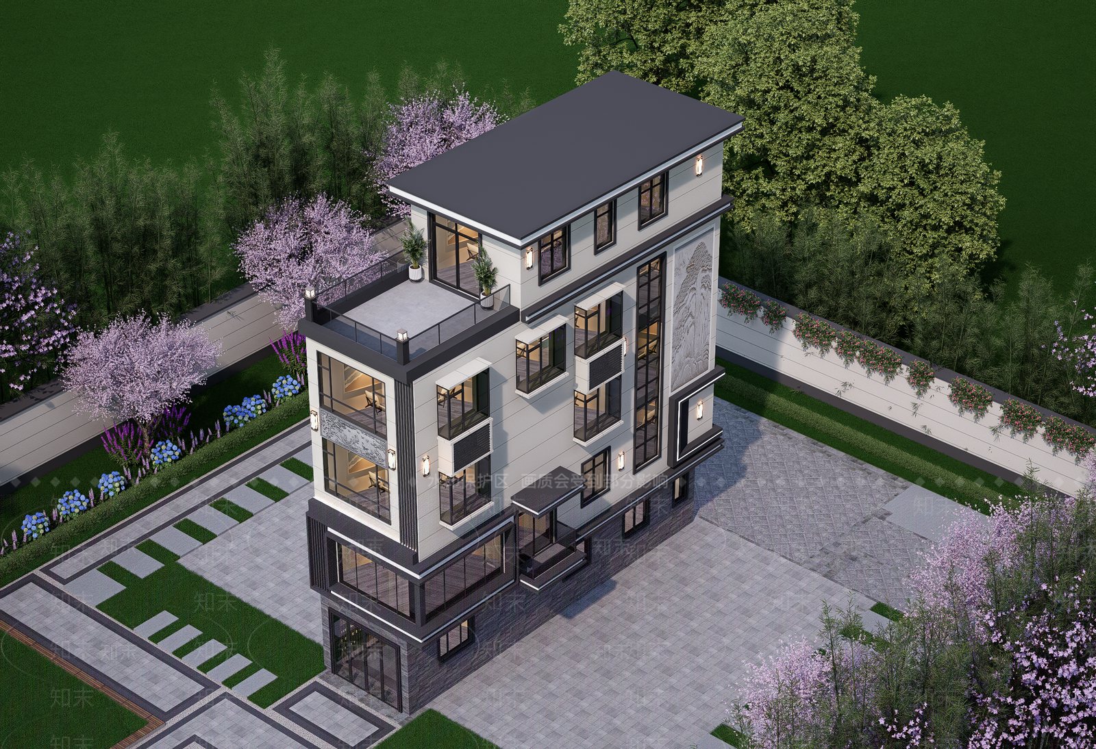 现代别墅SU模型下载【ID:1197904285】