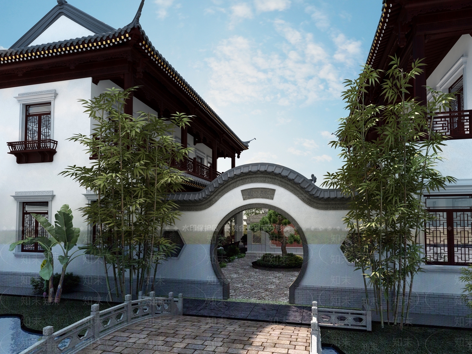 中式中古古建3D模型下载【ID:1197917323】