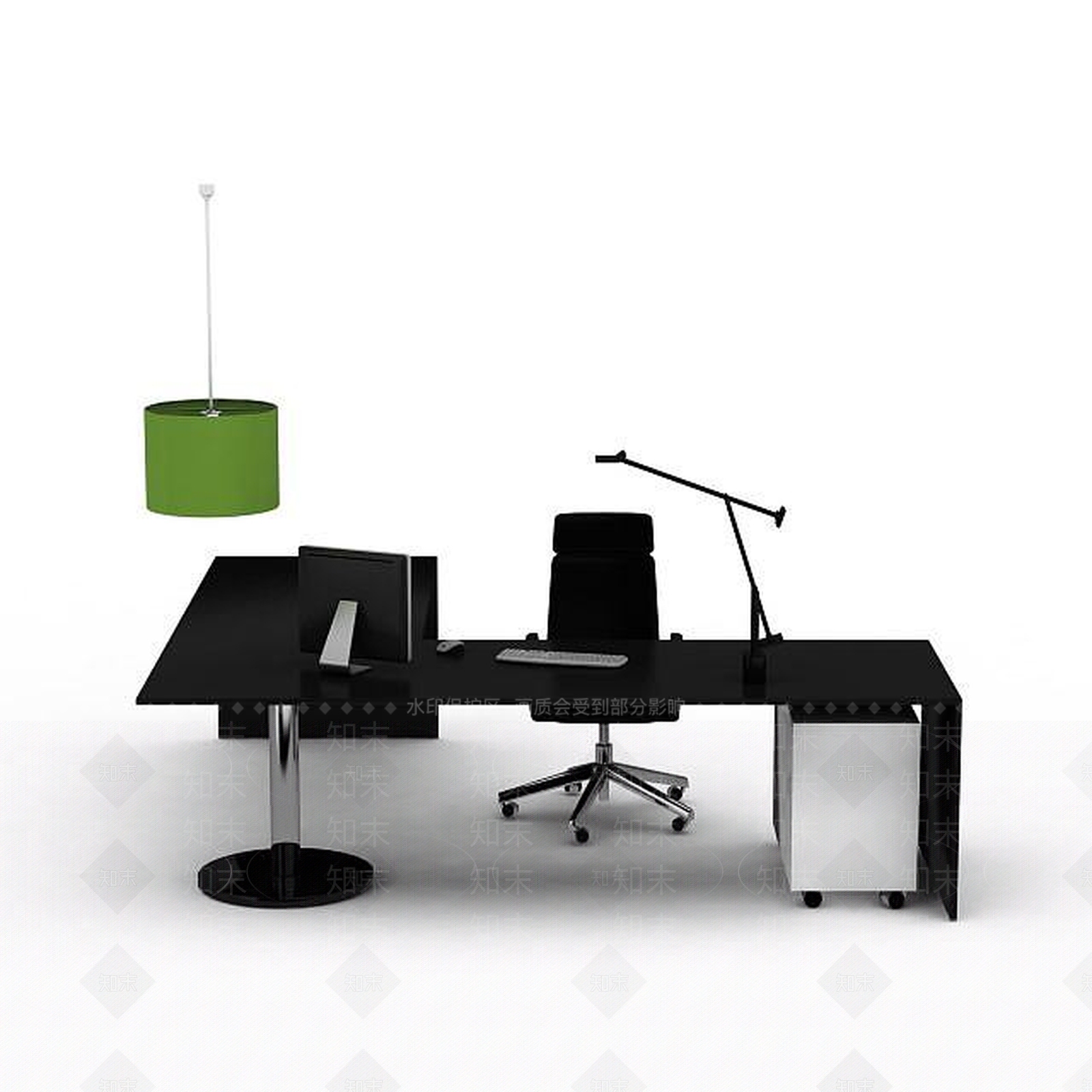 现代书桌椅3D模型下载【ID:1199857683】