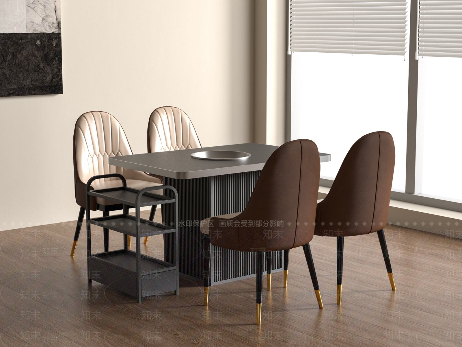 现代餐桌椅3D模型下载【ID:1197927319】