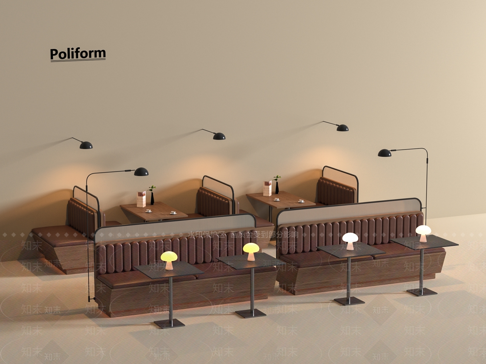 现代卡座沙发3D模型下载【ID:1197928728】