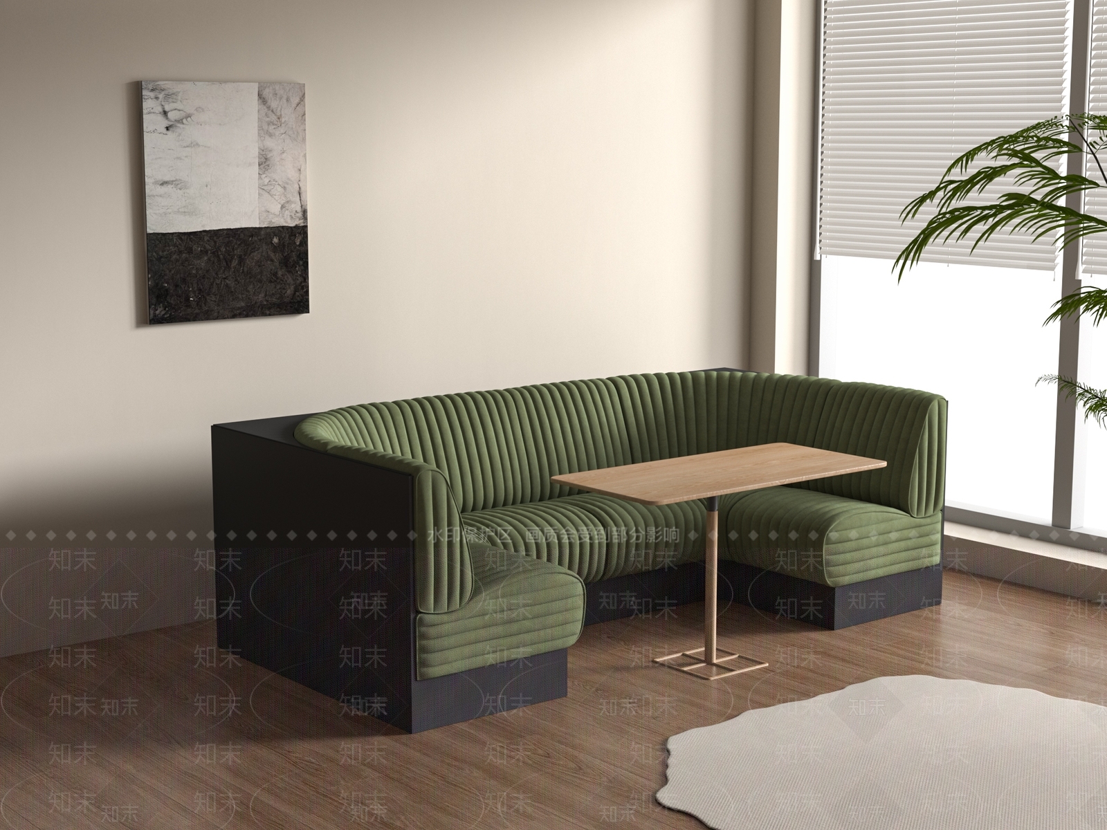 现代卡座沙发3D模型下载【ID:1197928875】