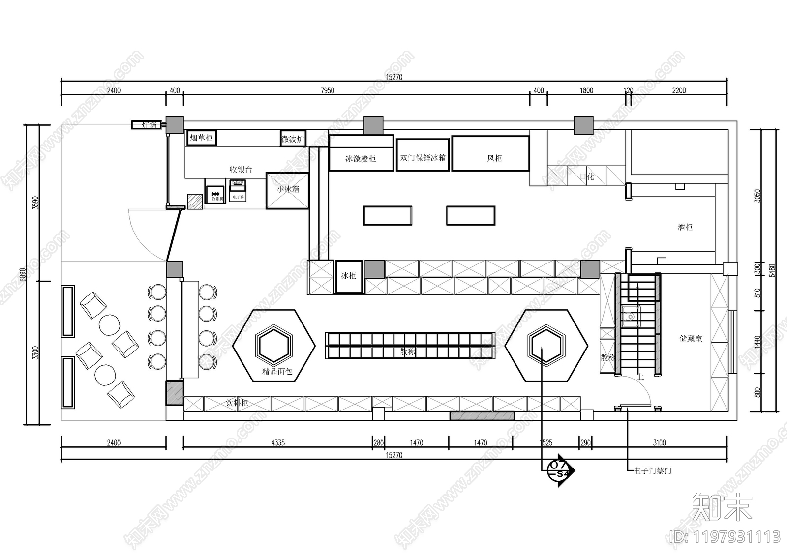 现代便利店cad施工图下载【ID:1197931113】