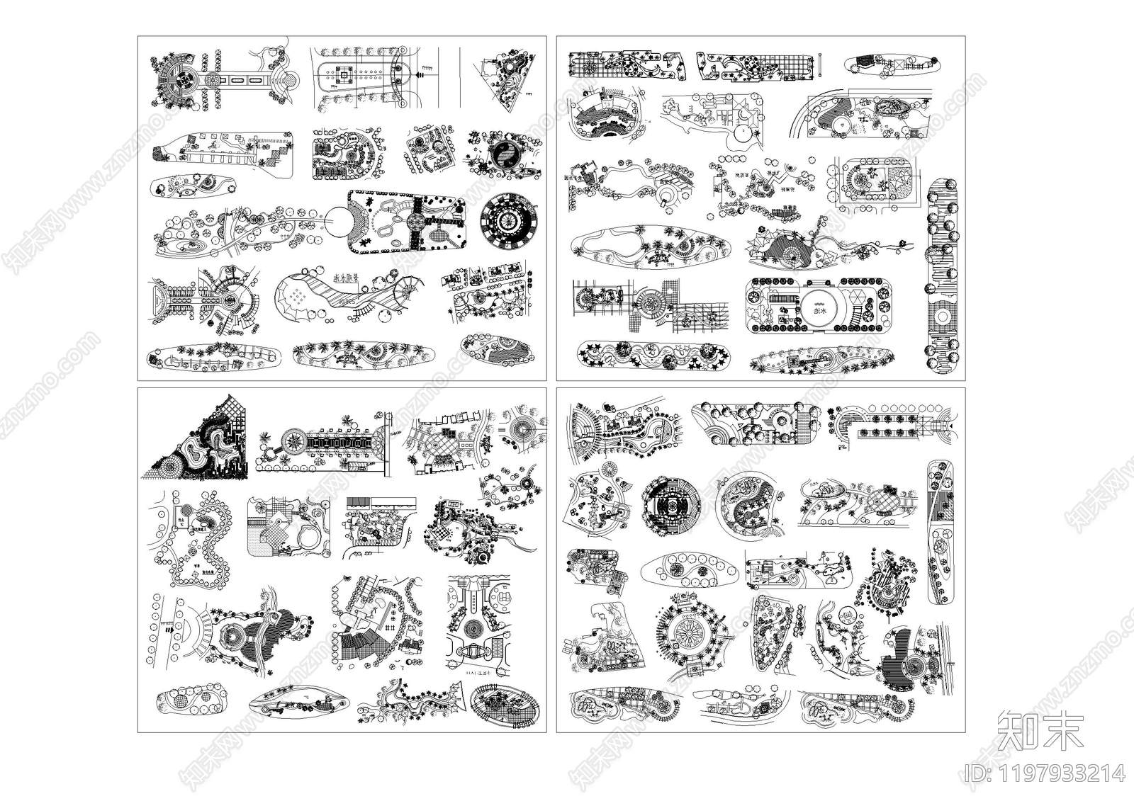 现代综合植物图库施工图下载【ID:1197933214】