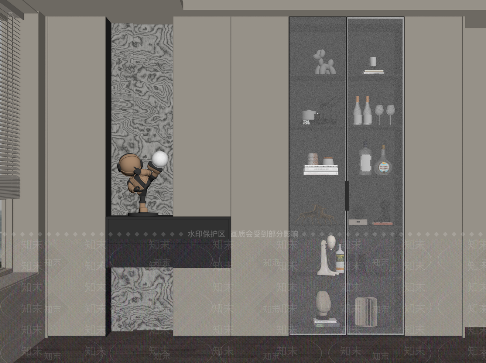 现代酒柜SU模型下载【ID:1197933960】