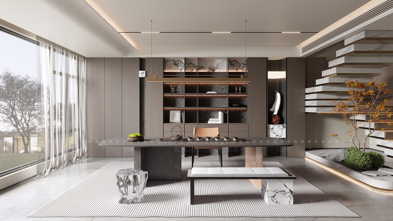 现代意式茶室3D模型下载【ID:1197935210】