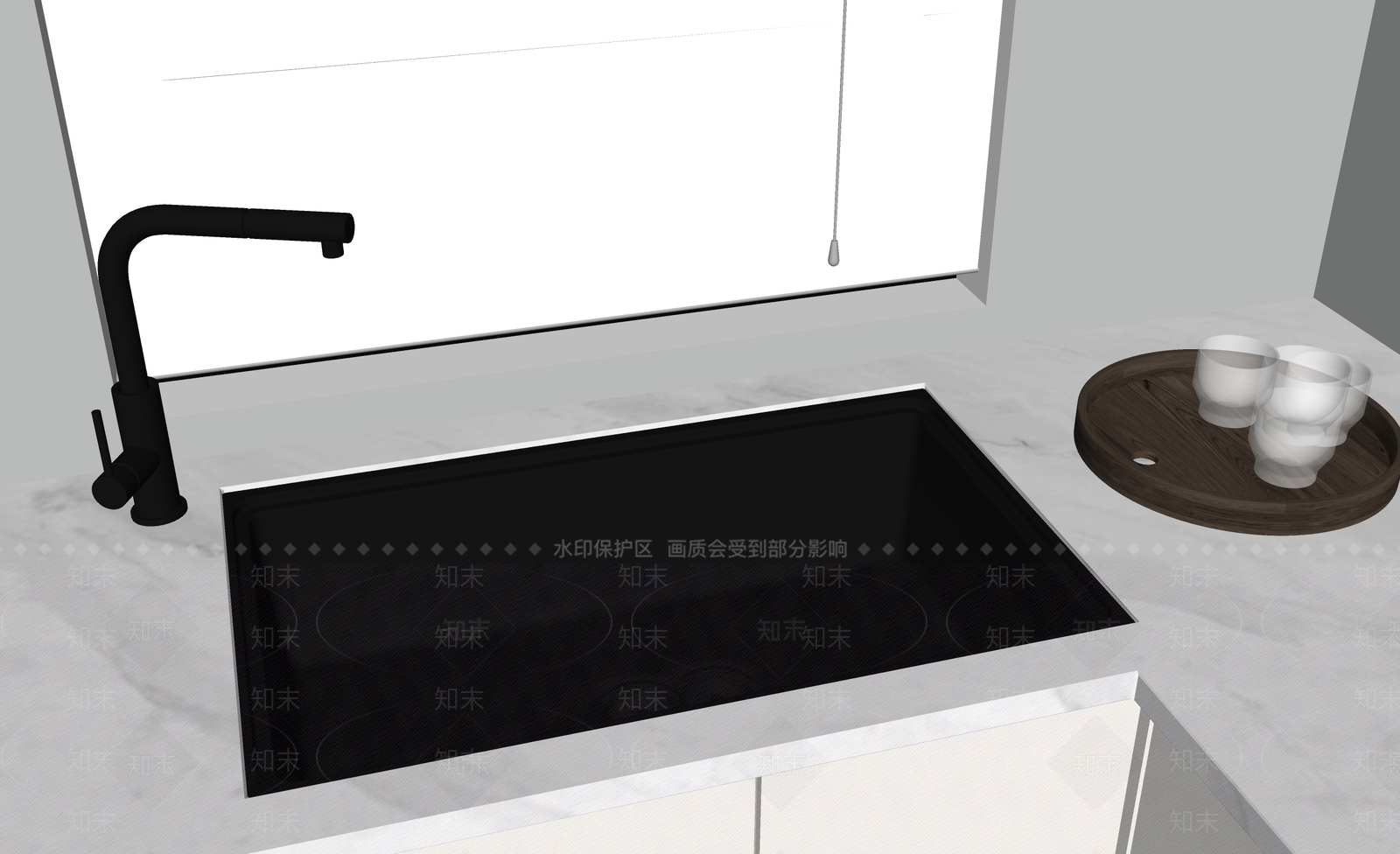 现代水槽SU模型下载【ID:1197935148】