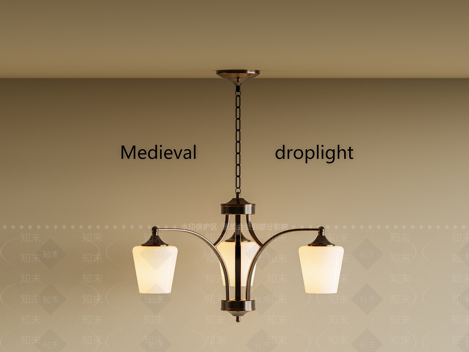 法式美式吊灯3D模型下载【ID:1197936052】