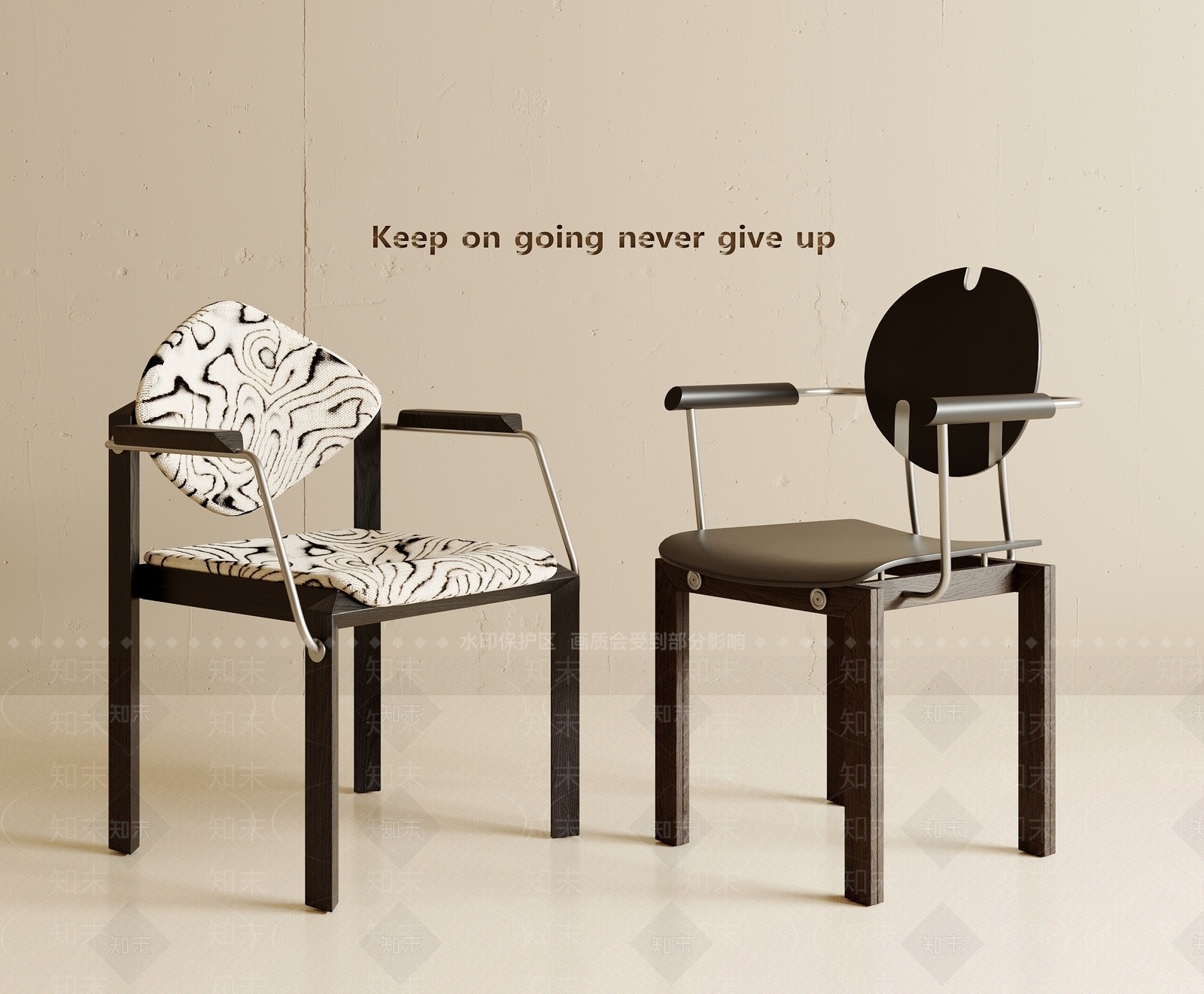 现代中古餐椅3D模型下载【ID:1197936164】