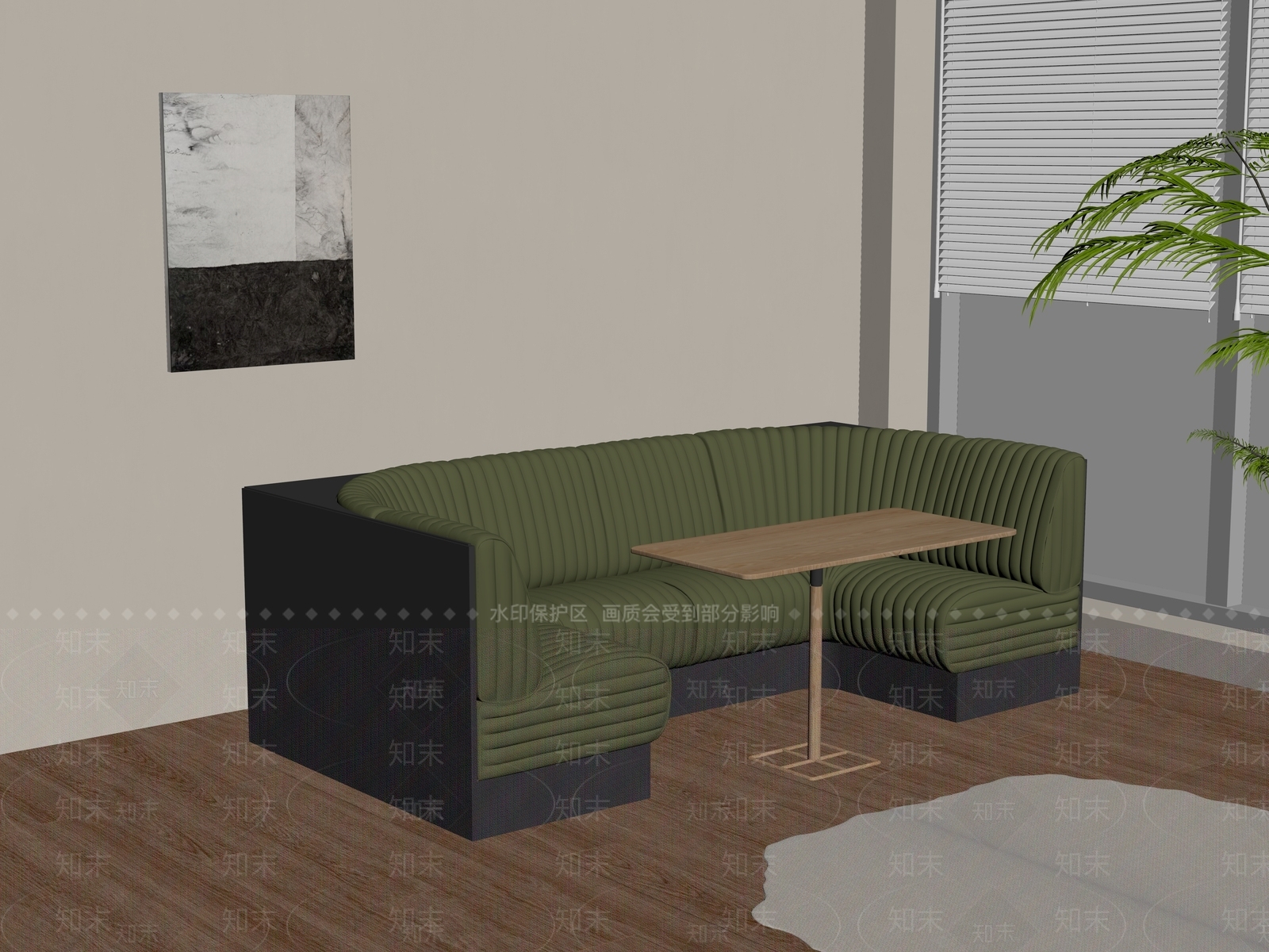 现代卡座沙发SU模型下载【ID:1197936969】