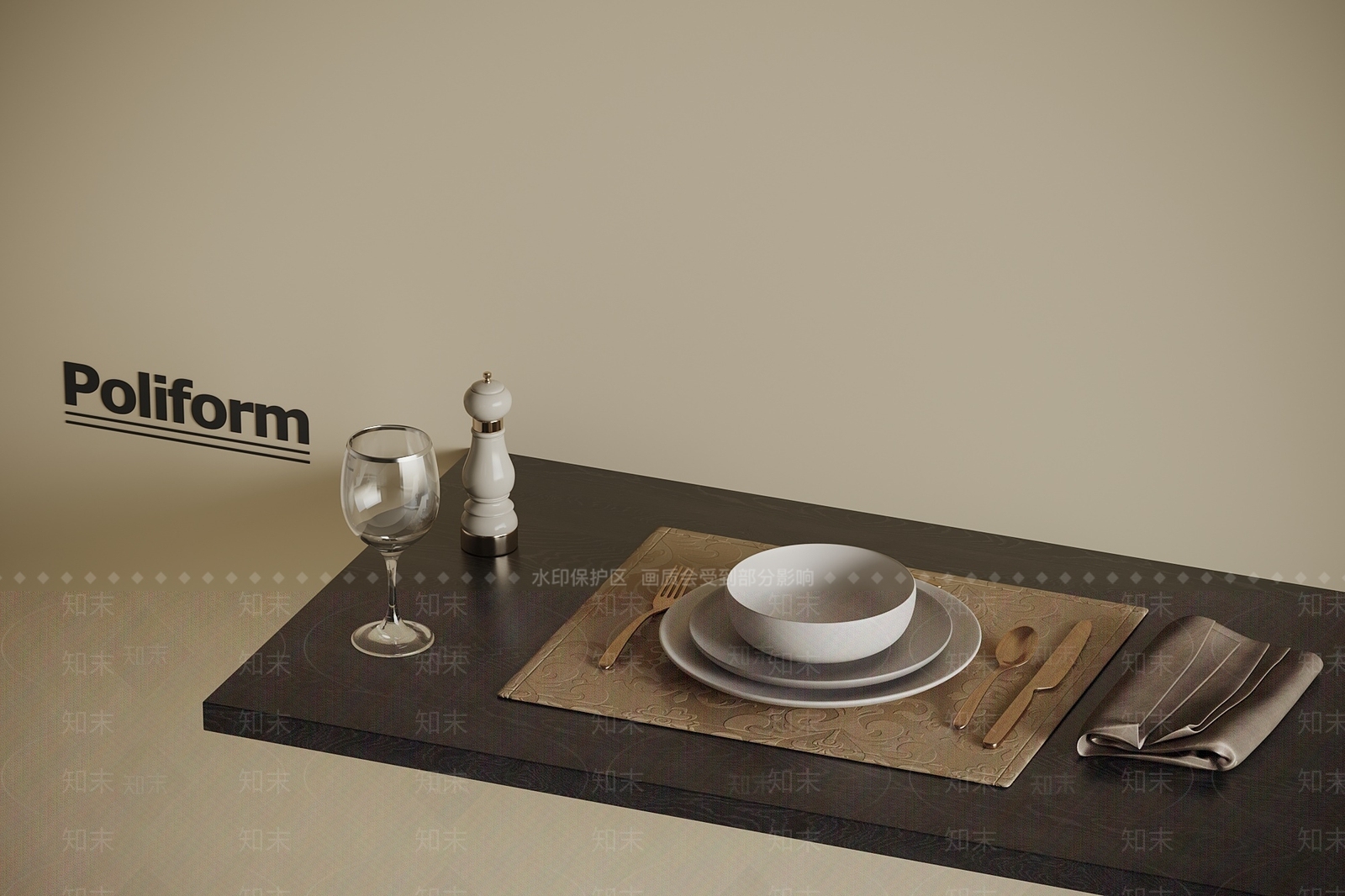 餐具3D模型下载【ID:1197937225】