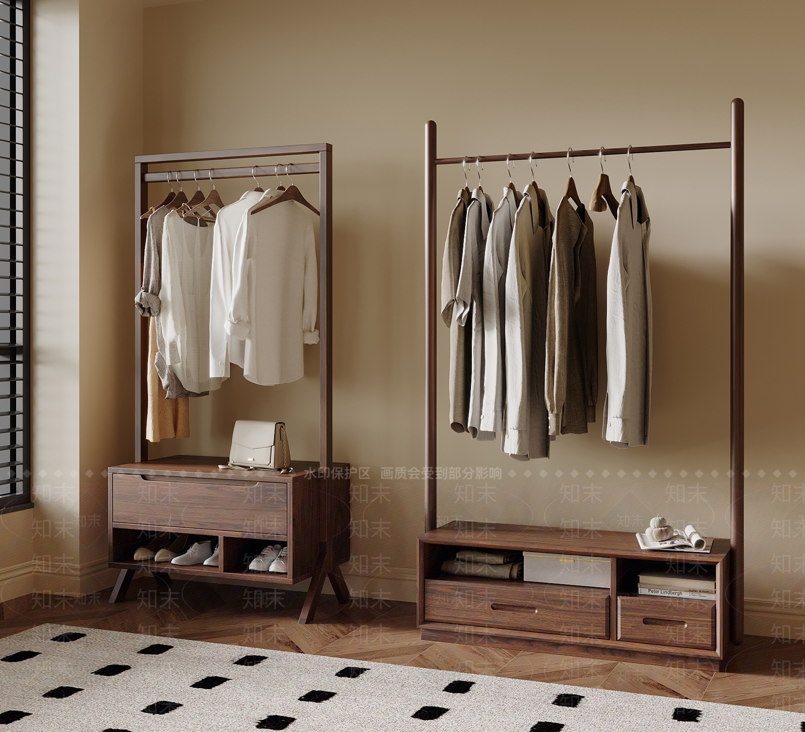 新中式中古衣架3D模型下载【ID:1197940464】