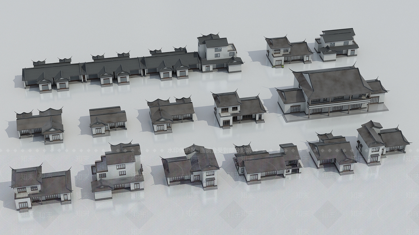 中式古建3D模型下载【ID:1197941132】