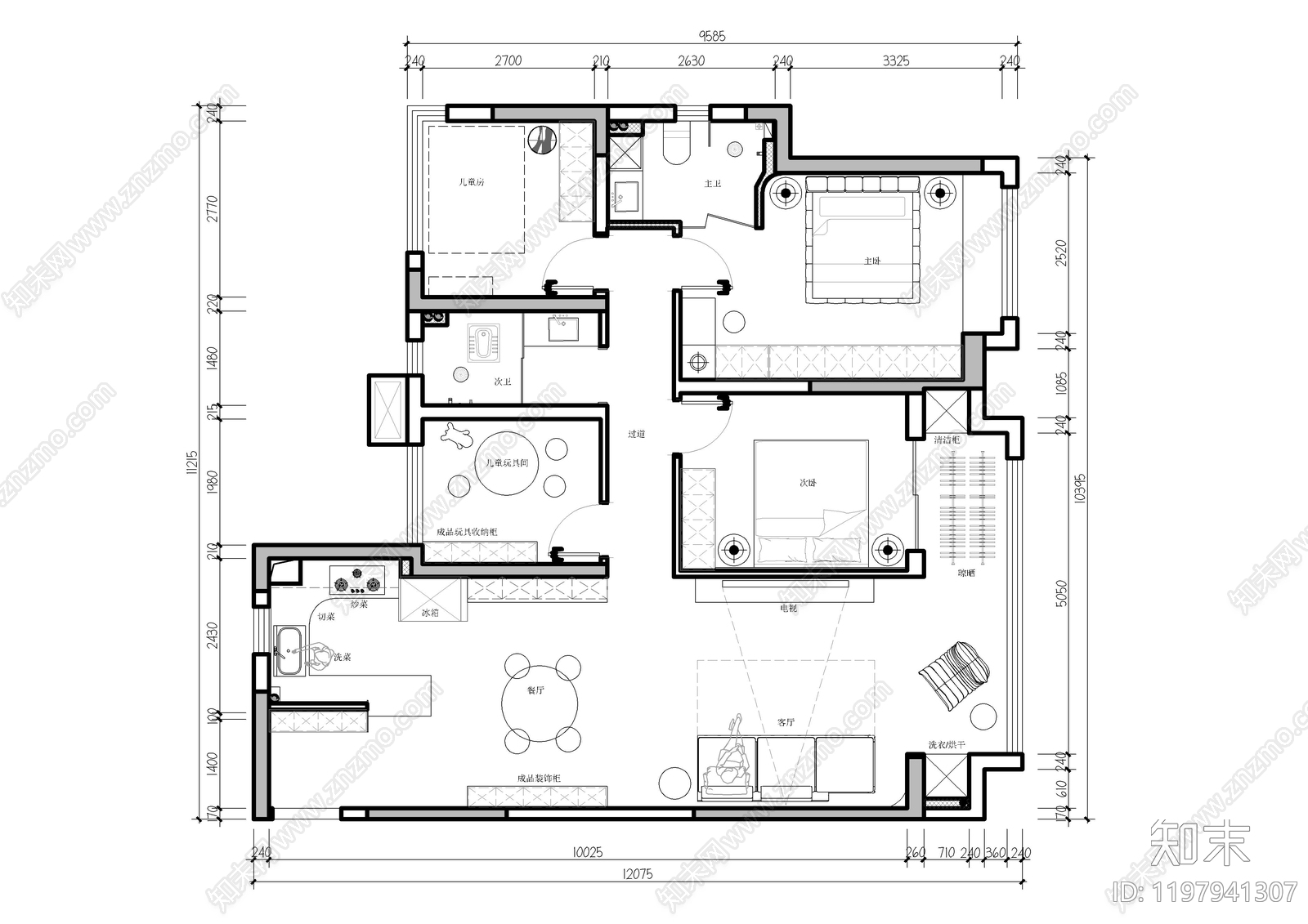 大平层施工图下载【ID:1197941307】
