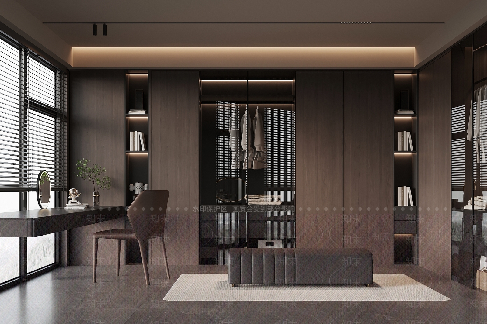 现代意式衣帽间SU模型下载【ID:1197941607】