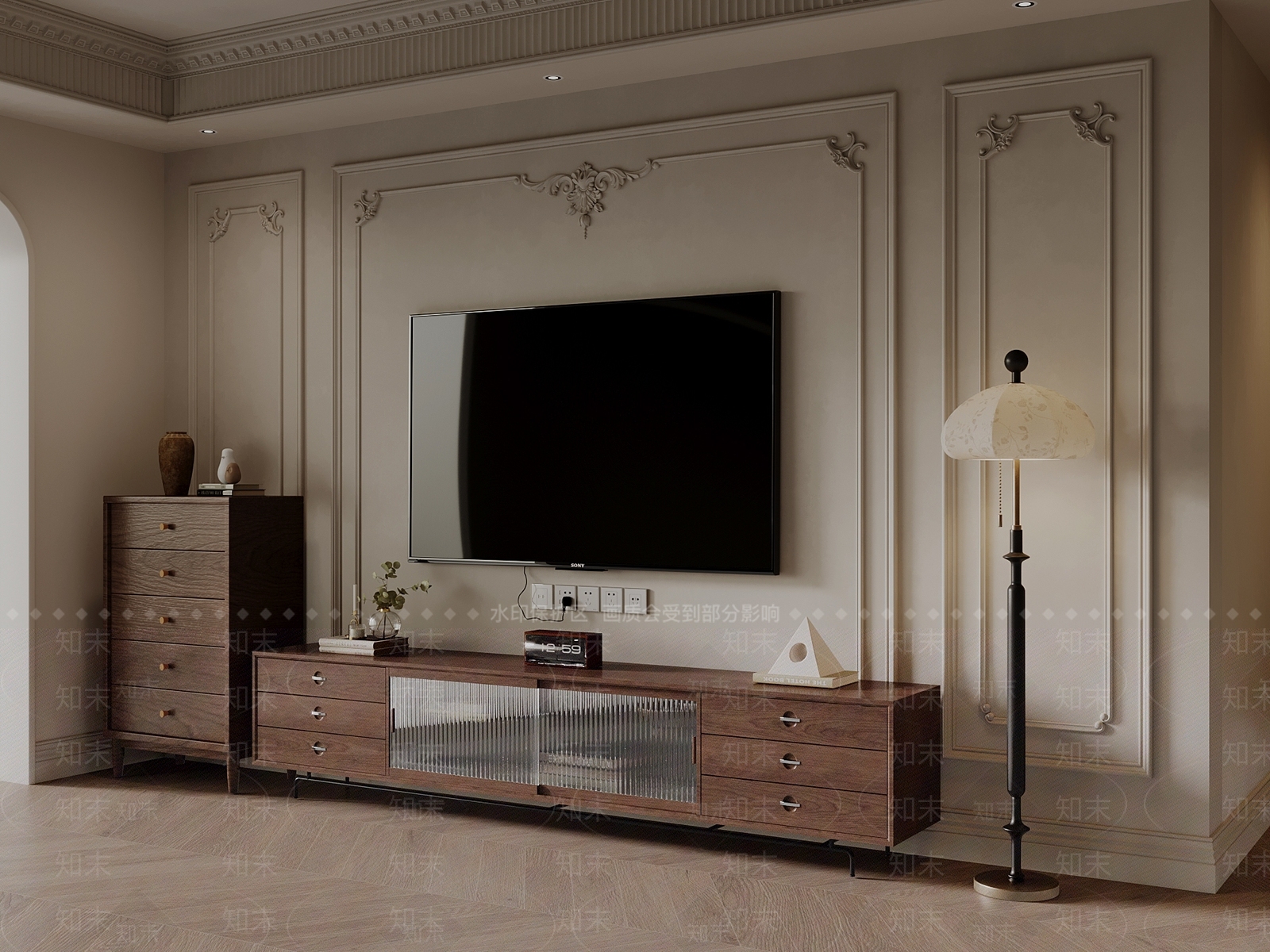 法式中古电视柜SU模型下载【ID:1197941985】