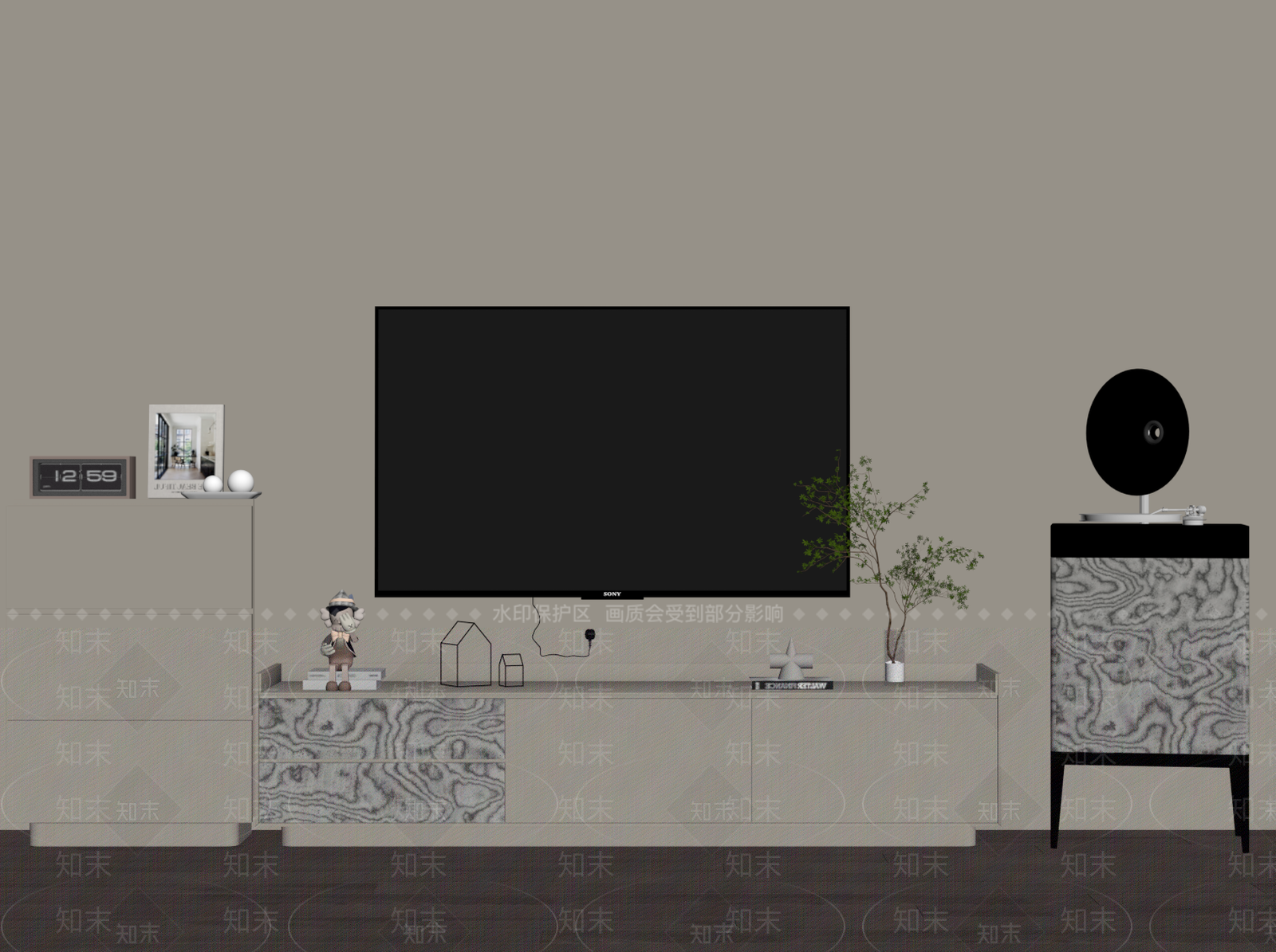 现代意式电视柜SU模型下载【ID:1197942478】