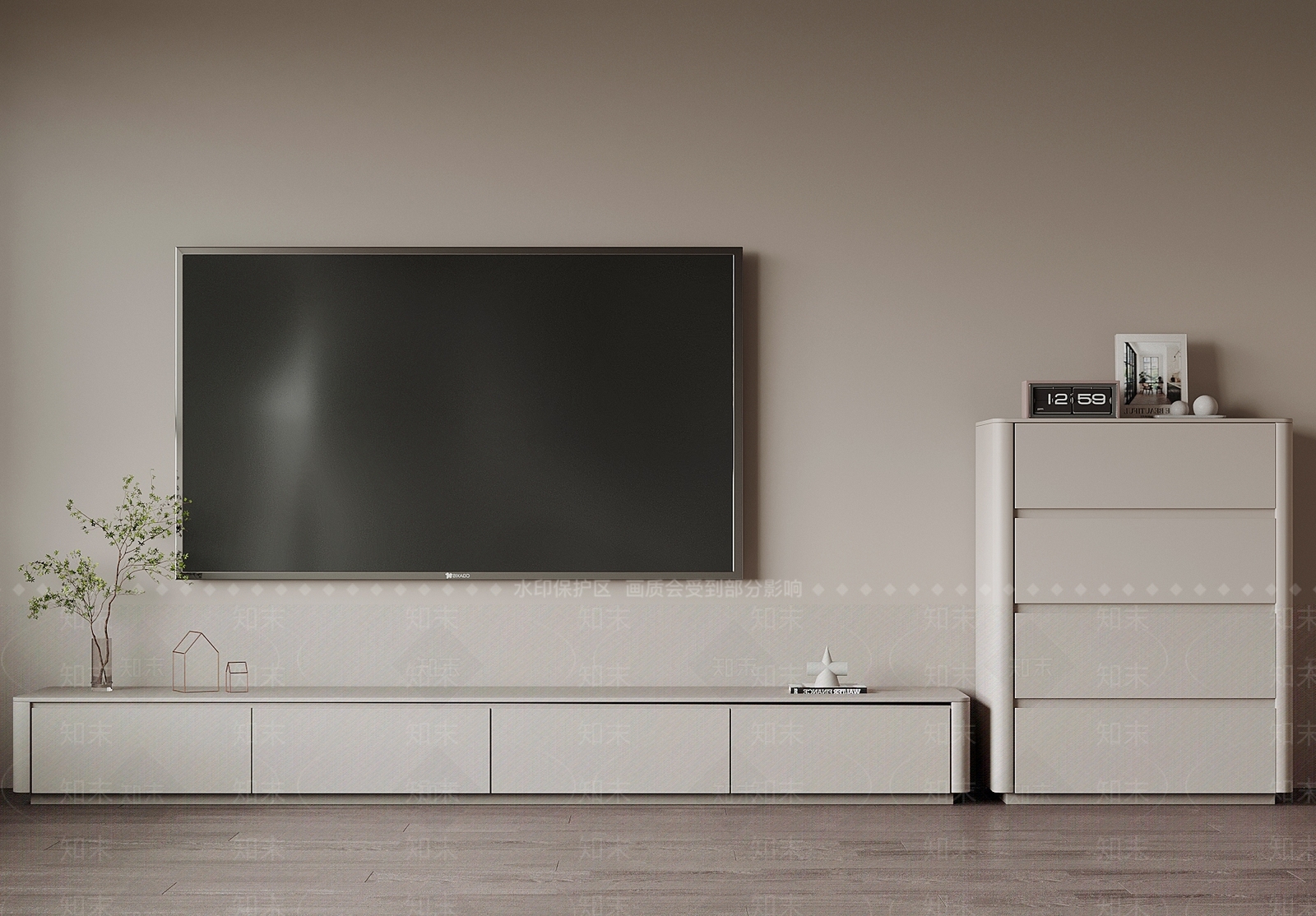 现代电视柜SU模型下载【ID:1197942974】