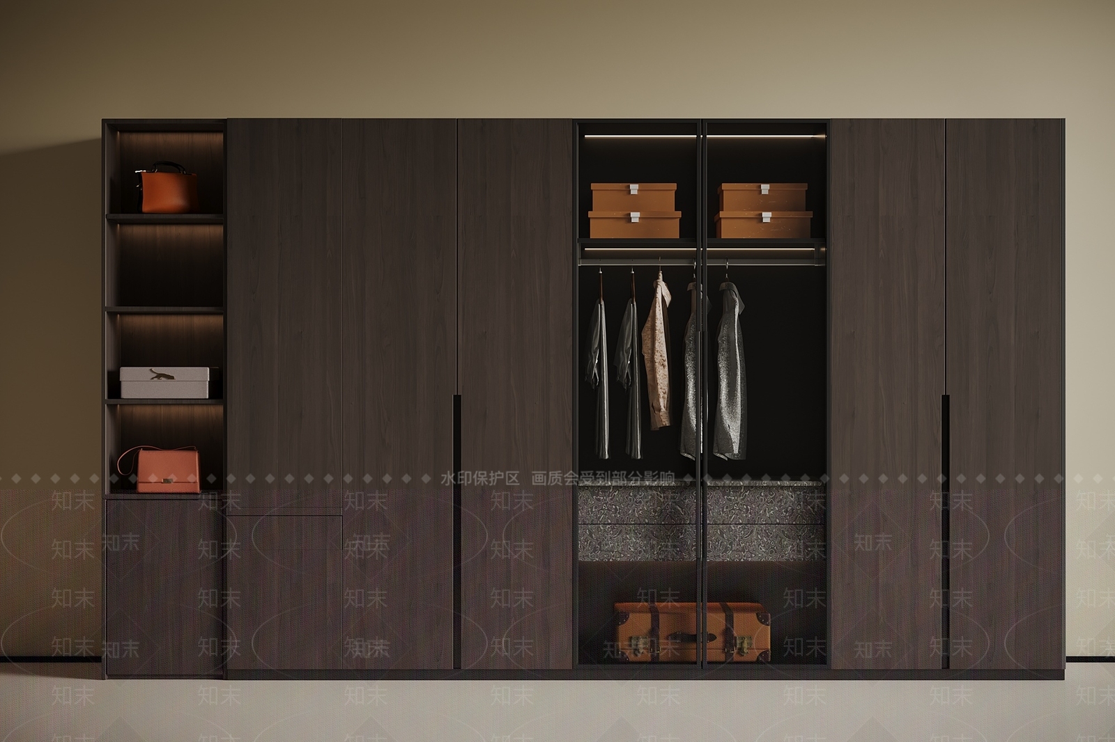 现代意式衣柜3D模型下载【ID:1197943214】
