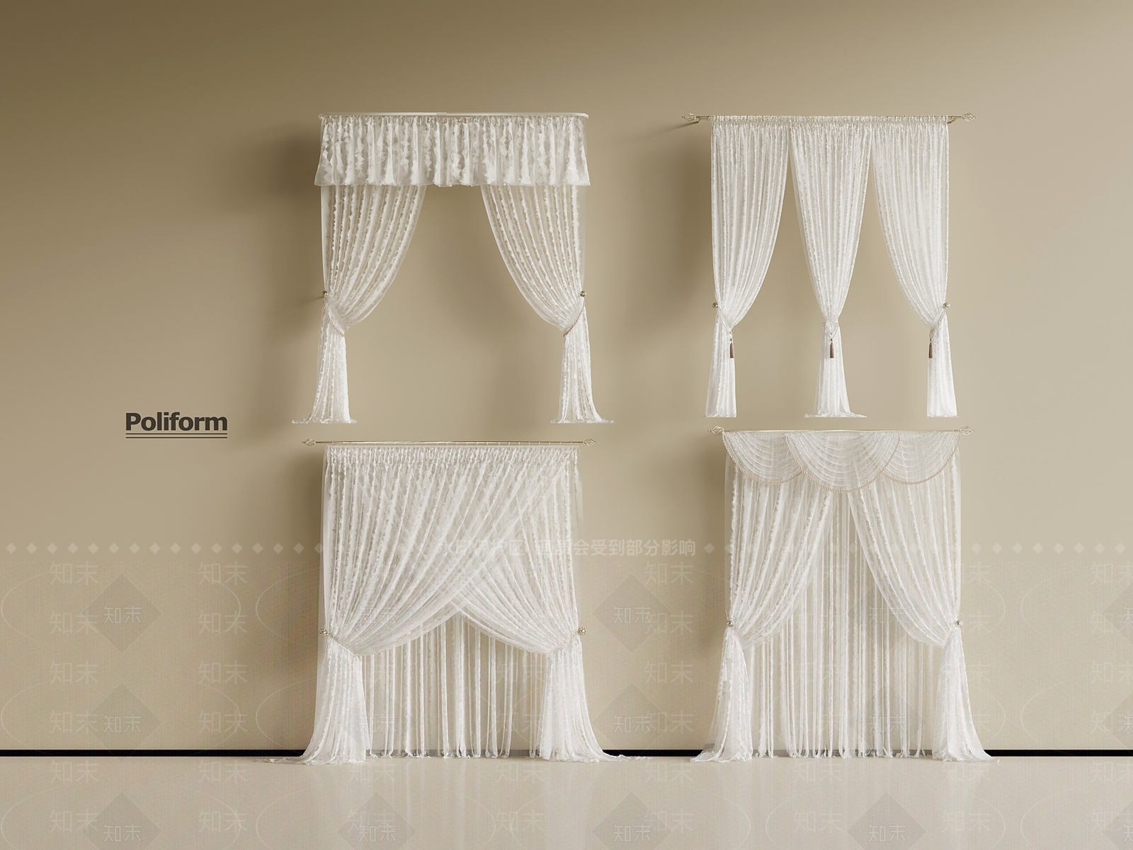 现代通用窗帘3D模型下载【ID:1197952576】