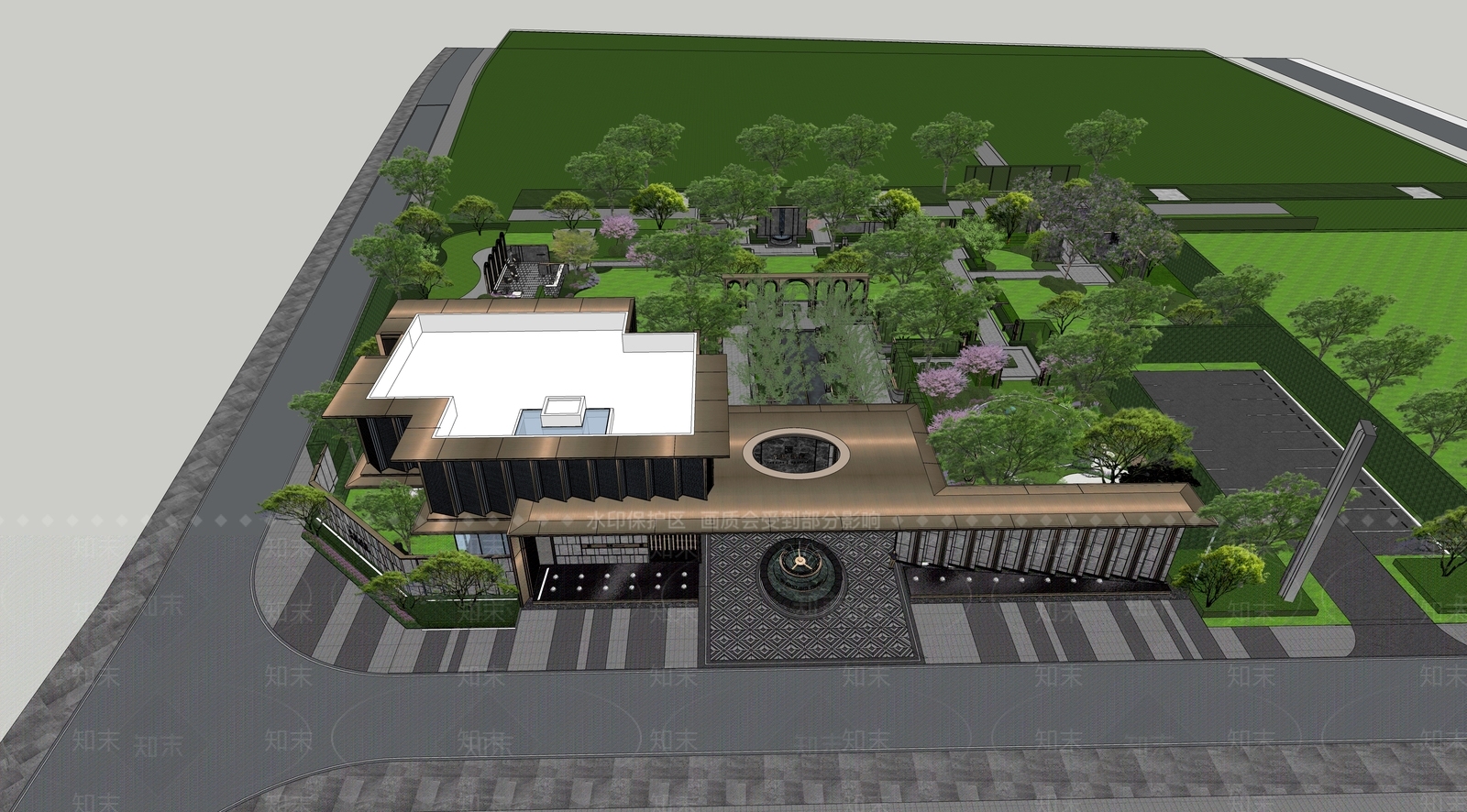 现代新中式小公建SU模型下载【ID:1197958720】