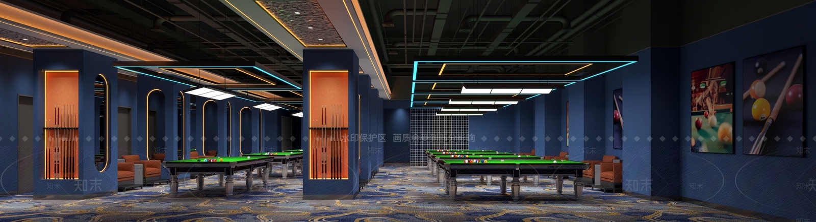 现代台球室3D模型下载【ID:1197954952】