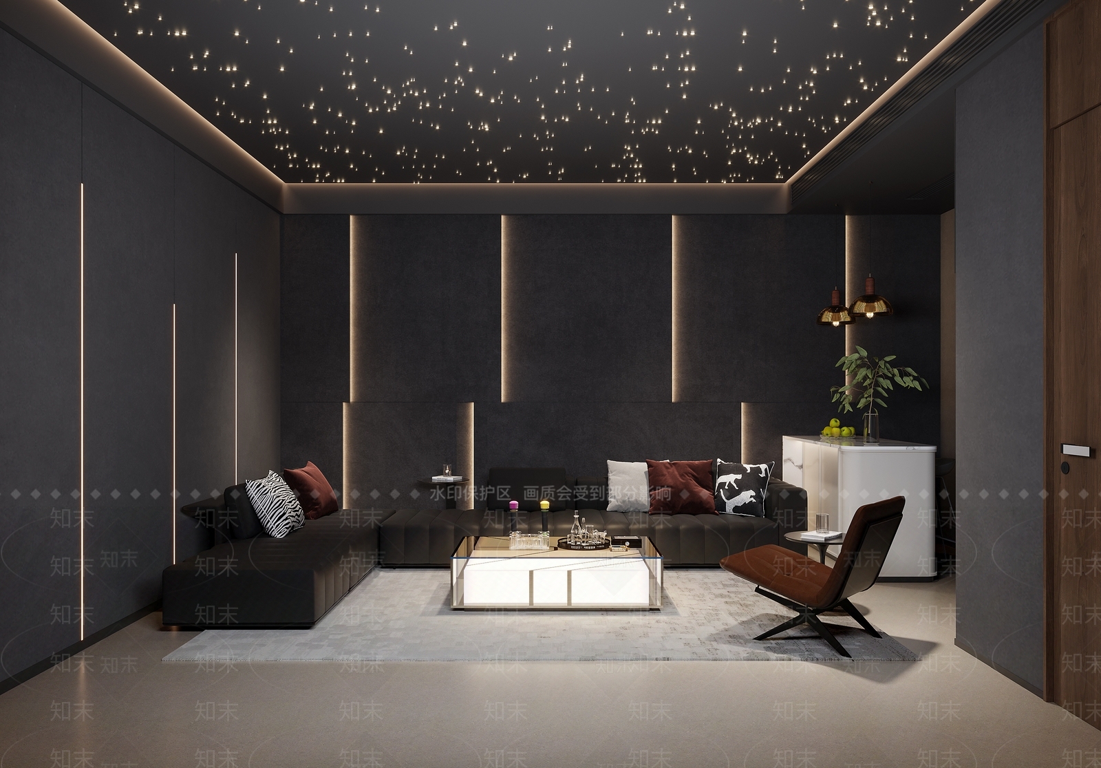 现代影音室3D模型下载【ID:1197955863】