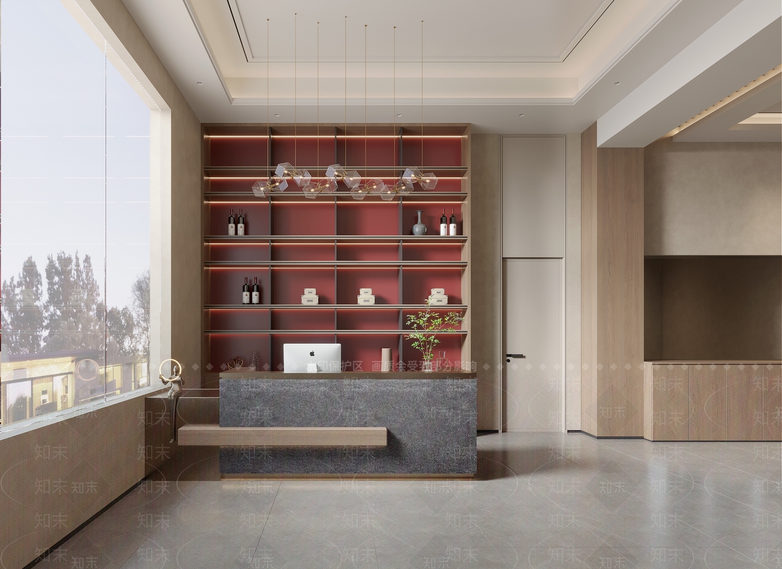 现代新中式前台3D模型下载【ID:1197955929】