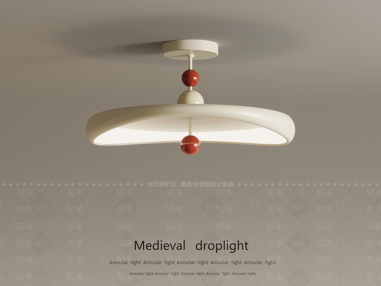 奶油现代吸顶灯SU模型下载【ID:1198016677】