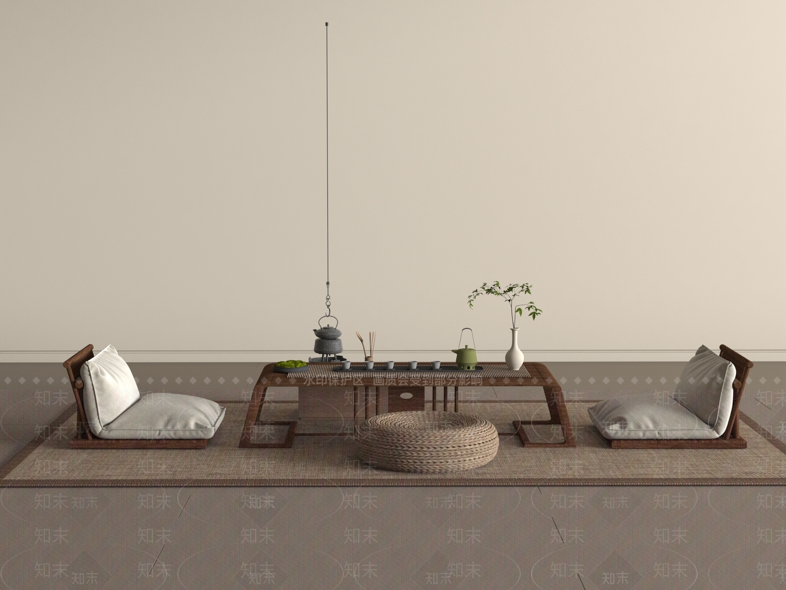 新中式茶桌椅3D模型下载【ID:1197963591】