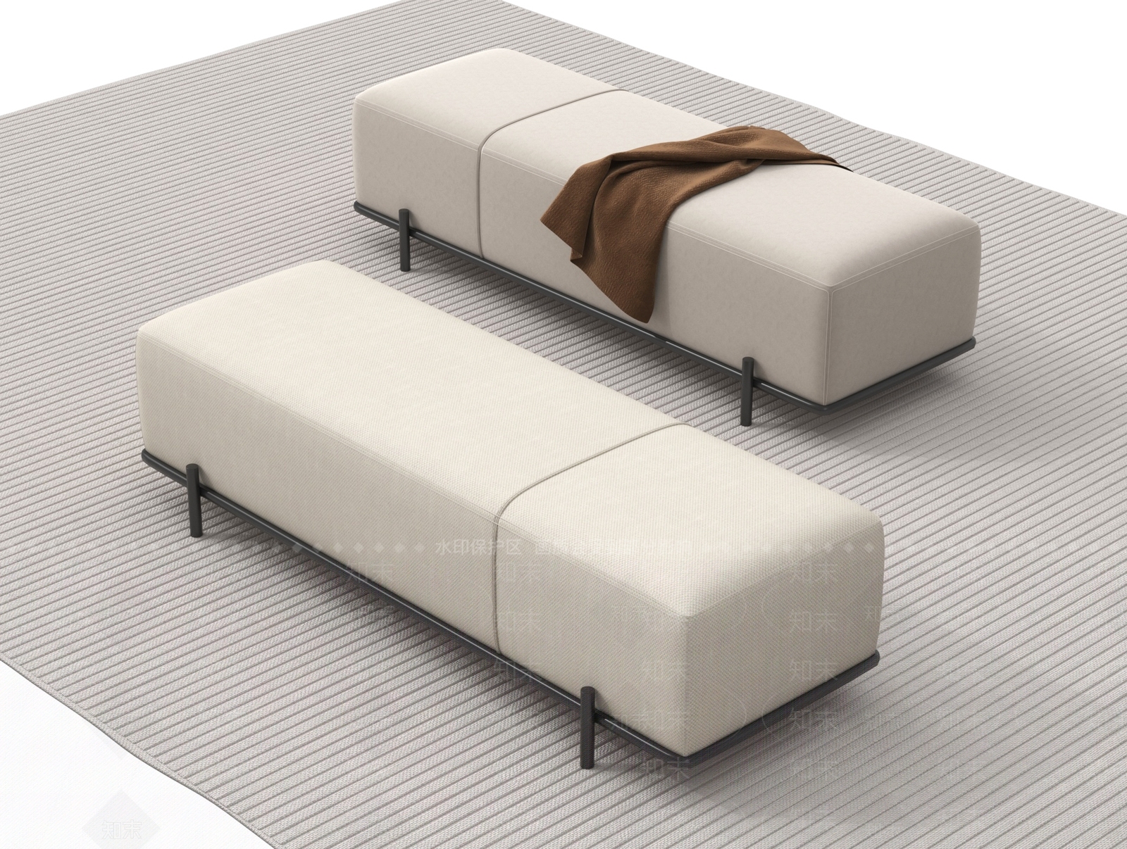 现代床尾凳SU模型下载【ID:1197966484】