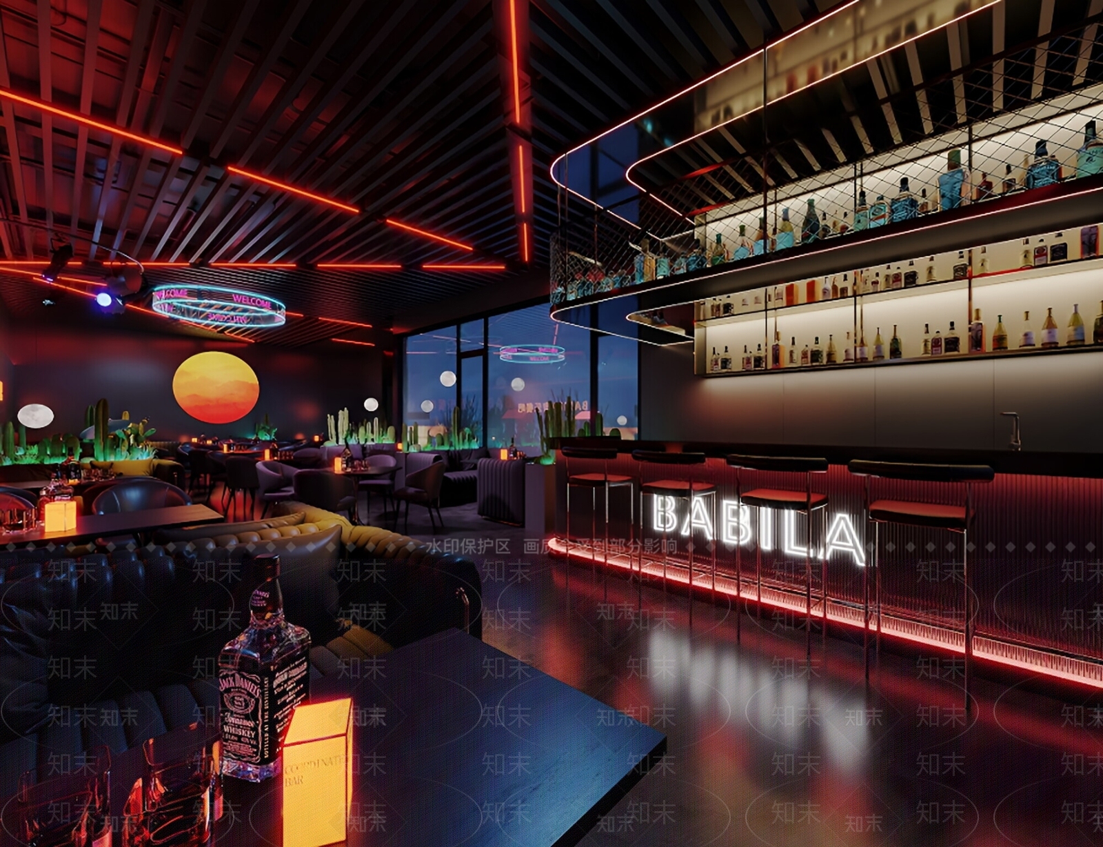 现代酒吧SU模型下载【ID:1197978513】