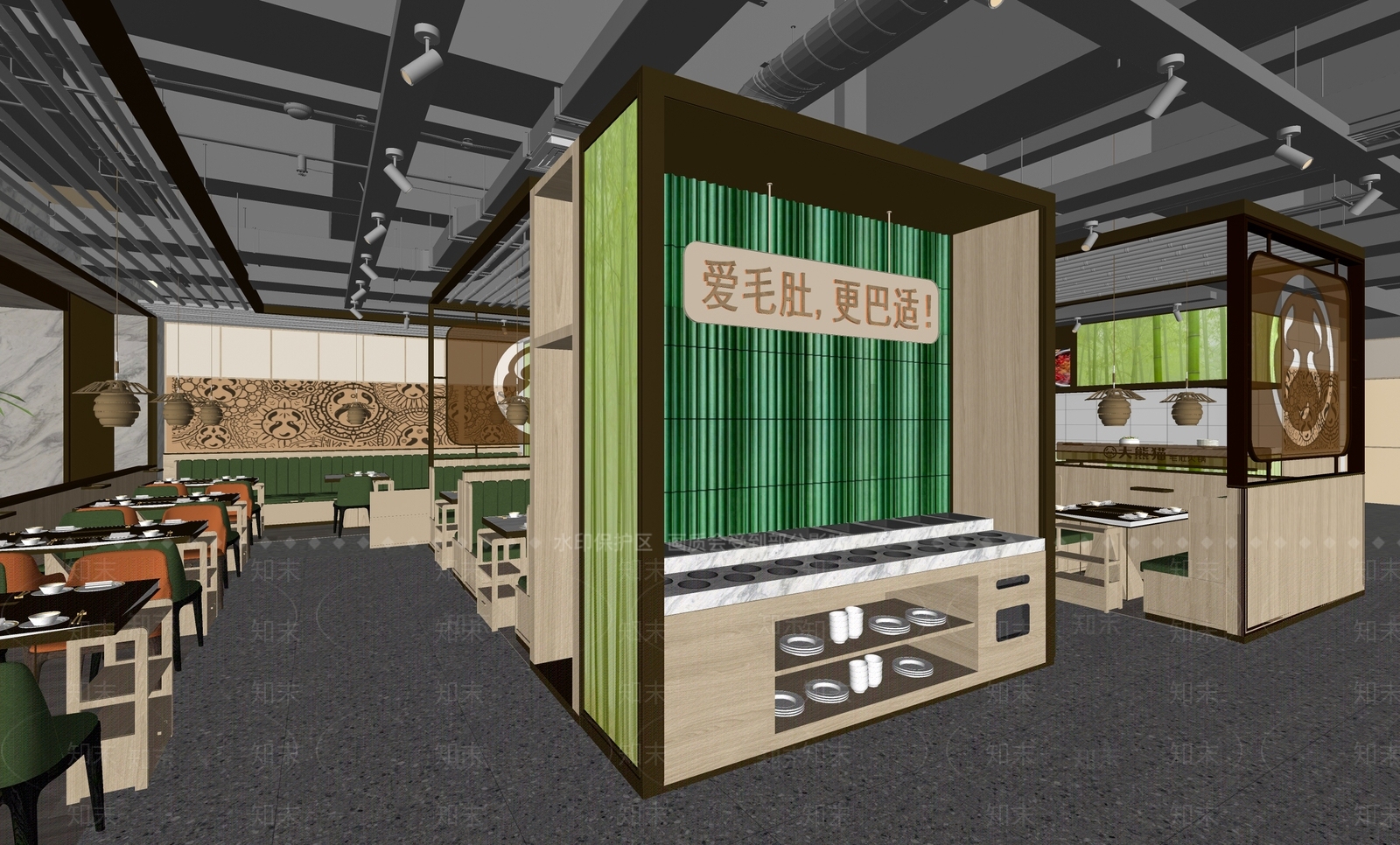 现代中餐厅SU模型下载【ID:1197979571】