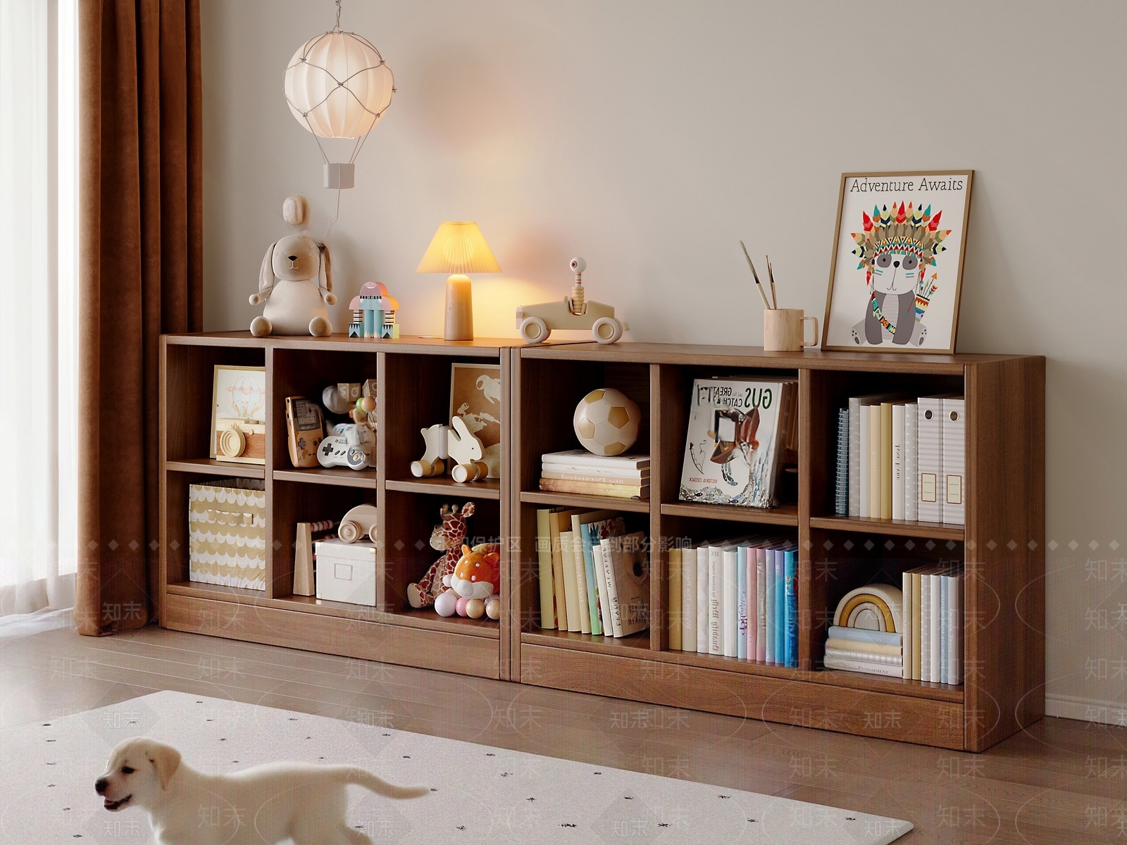 原木奶油书柜SU模型下载【ID:1197982650】